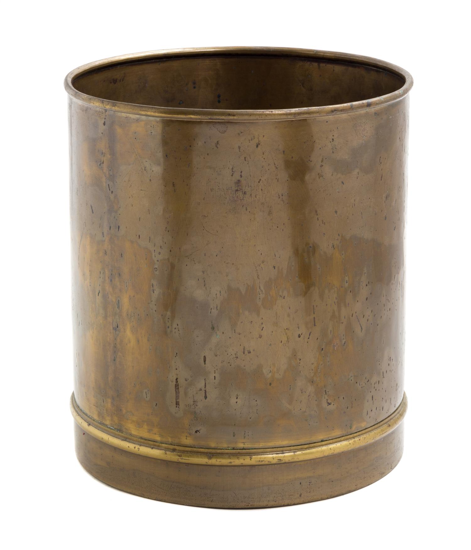 A Brass Waste Basket Height 11 3/8 inches. — 20TH CENTURY