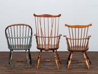 Three Compass Seat Windsor Armchairs