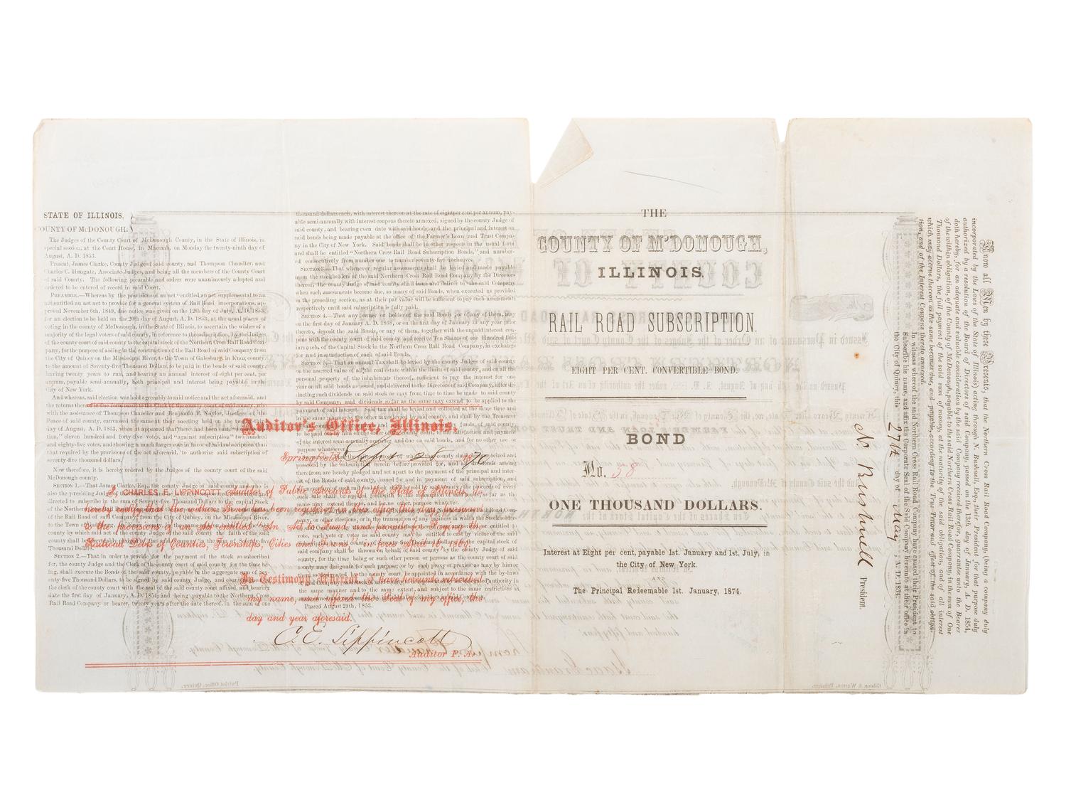 [RAILROADS]. A group of maps, pamphlets, broadsides, and other ephemera related to Illinois railroads, comprising: