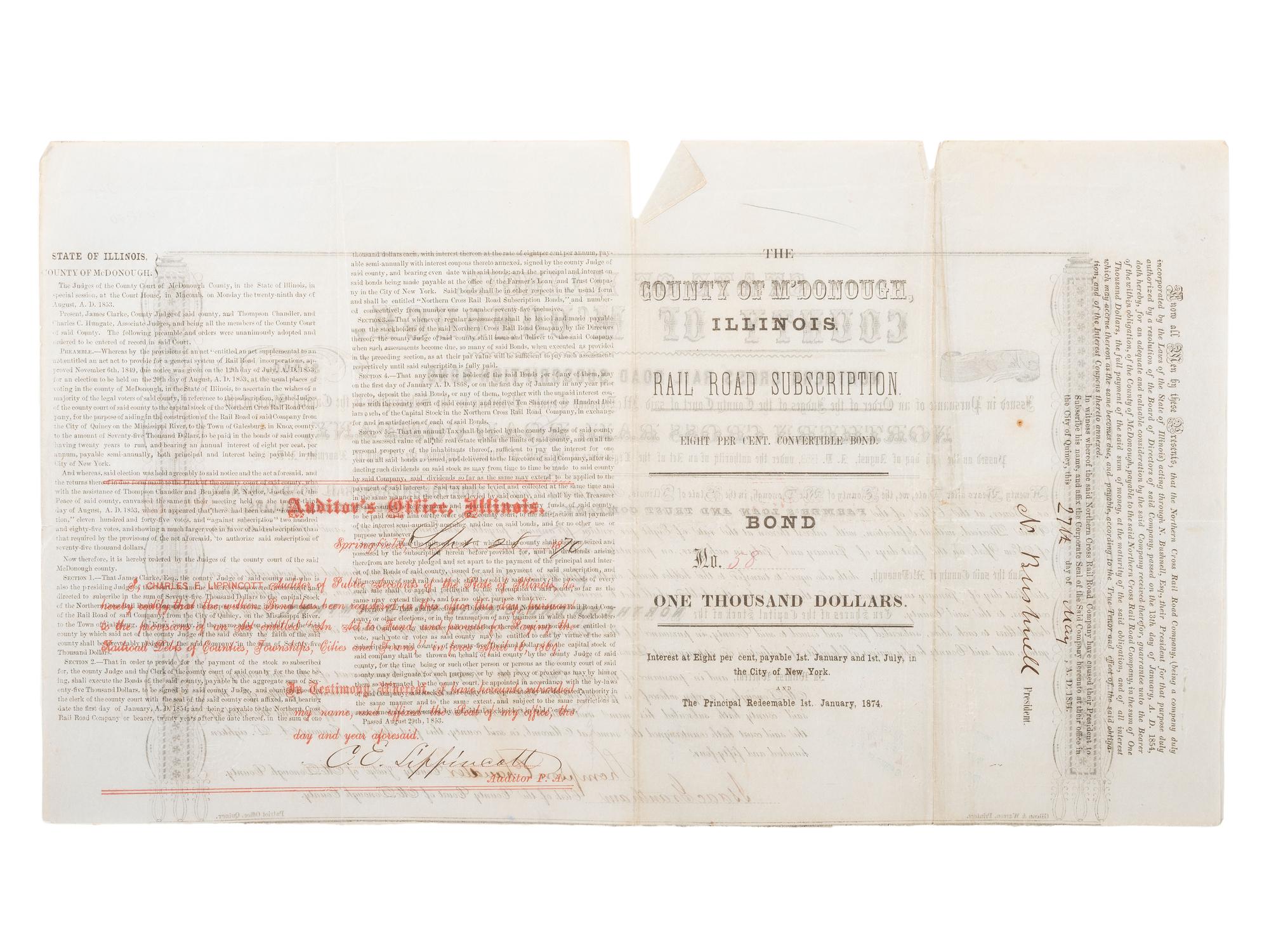 [RAILROADS]. A group of maps, pamphlets, broadsides, and other ephemera related to Illinois railroads, comprising: