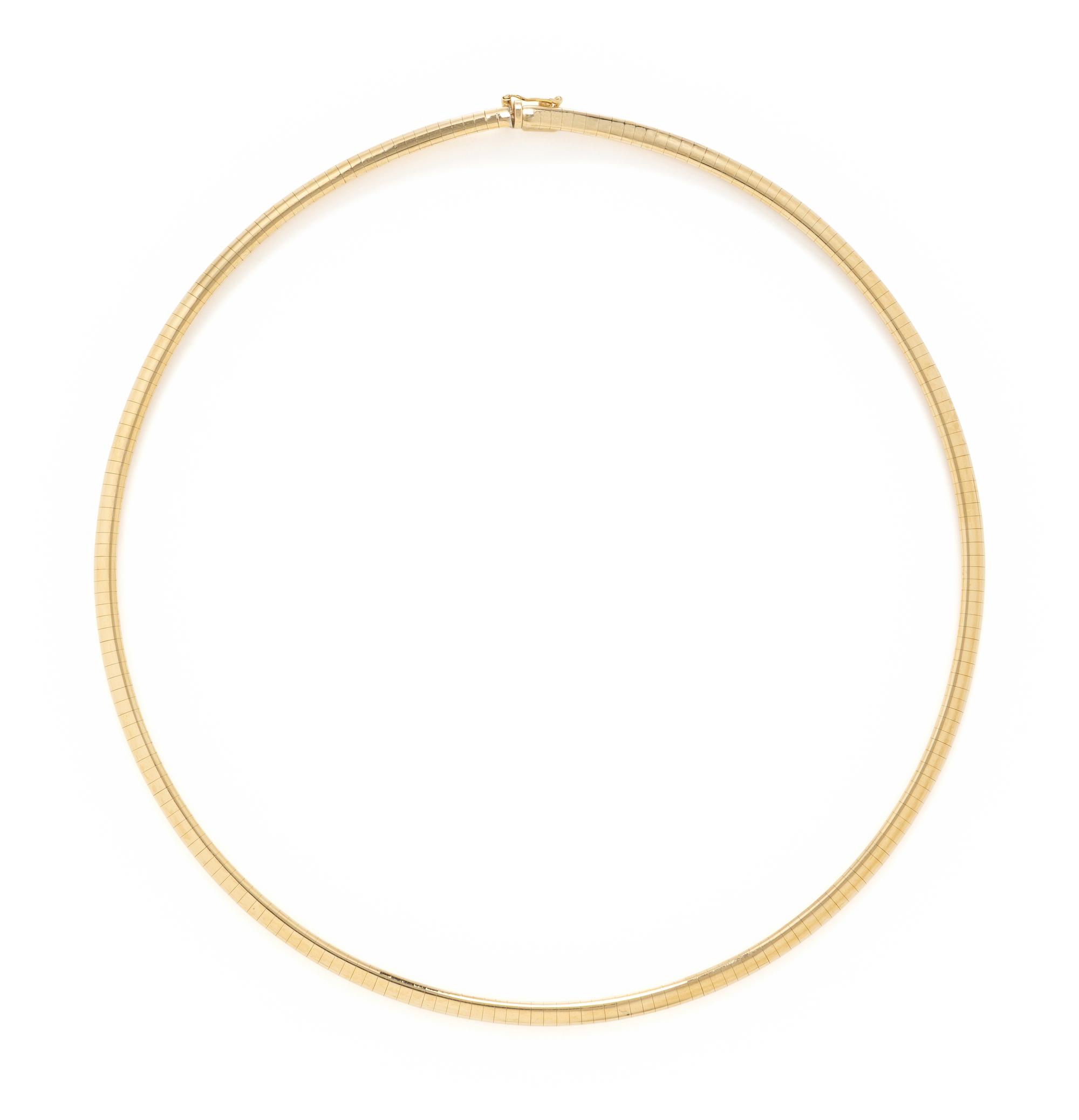 YELLOW GOLD OMEGA NECKLACE