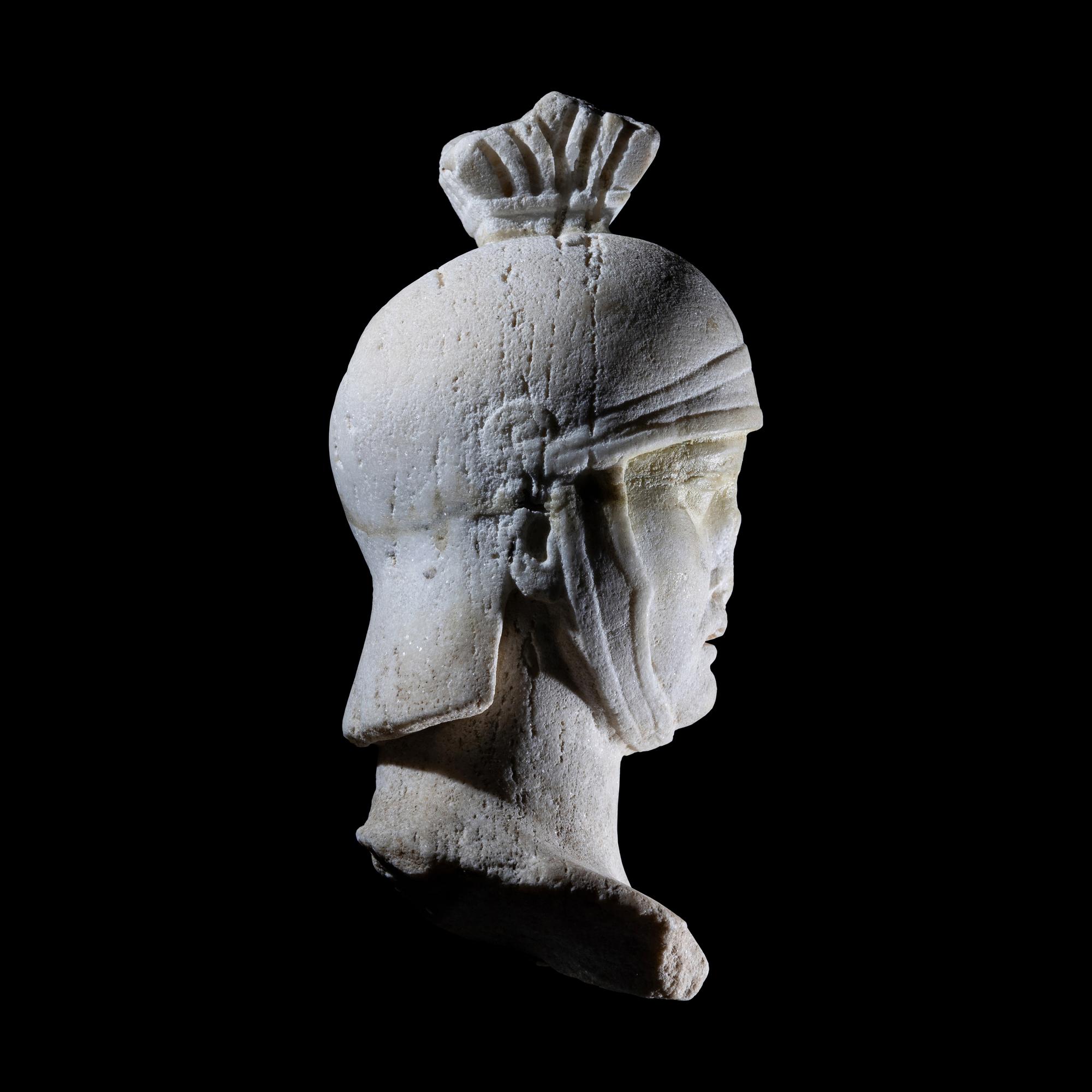 A Roman Marble Head of a Soldier