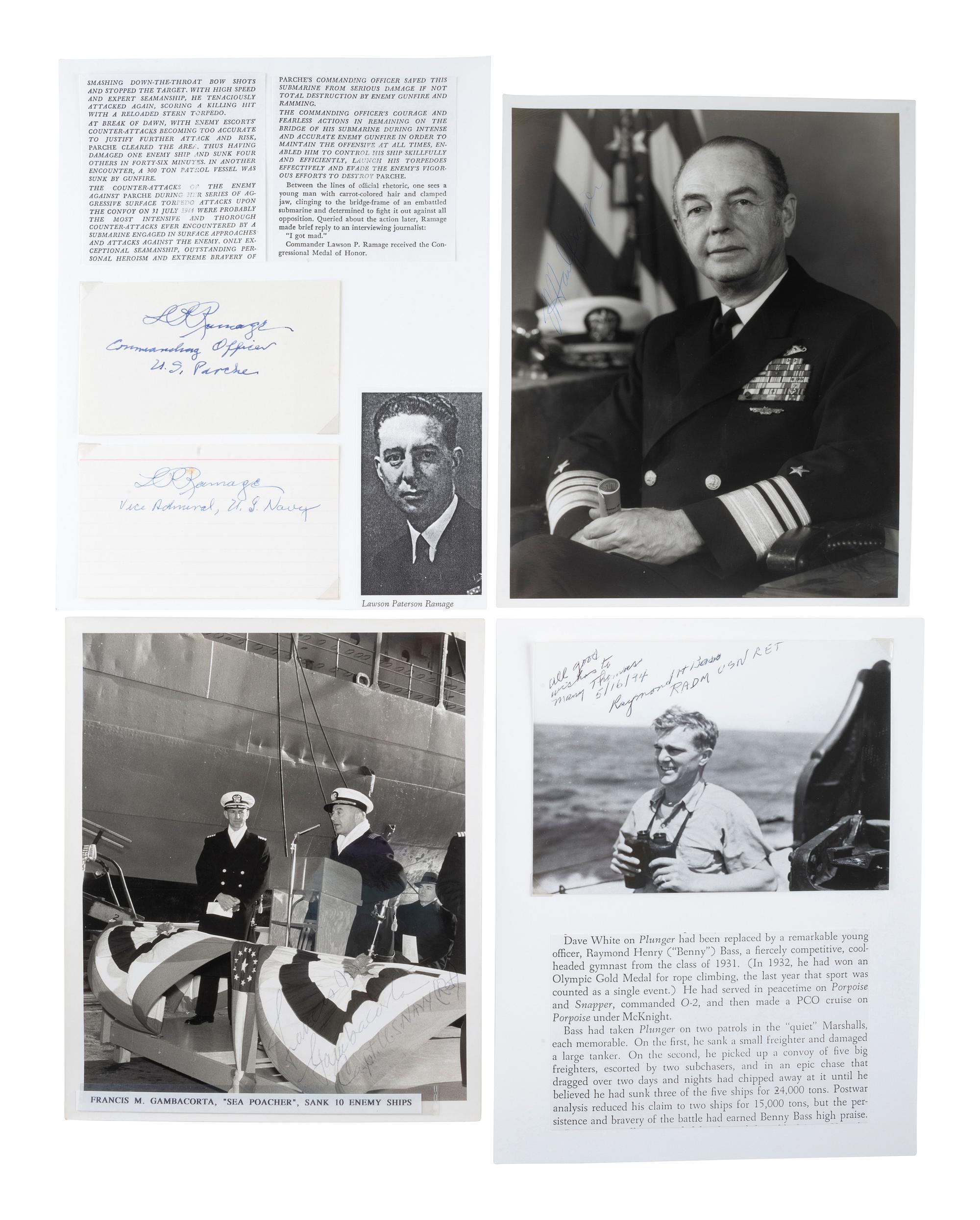 [WWII - NAVY]. 70+ signatures of submariners, PT Boat captains, & anti-U-Boat sailors.
