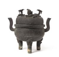 An Archaistic Bronze Covered Ding Vessel — REPUBLIC PERIOD