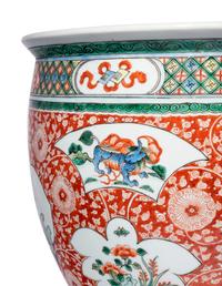 A Chinese Famille Verte Fish Bowl