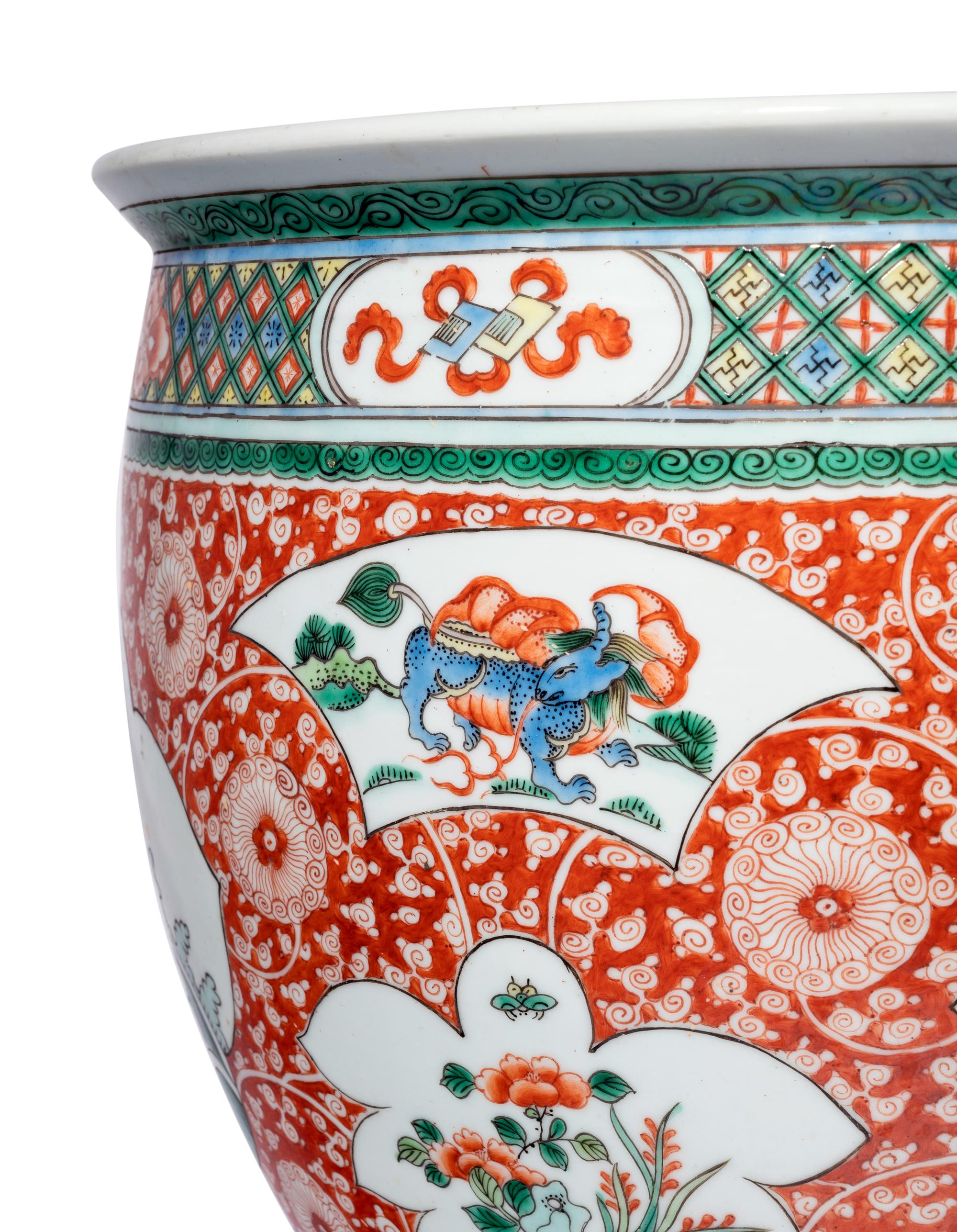 A Chinese Famille Verte Fish Bowl