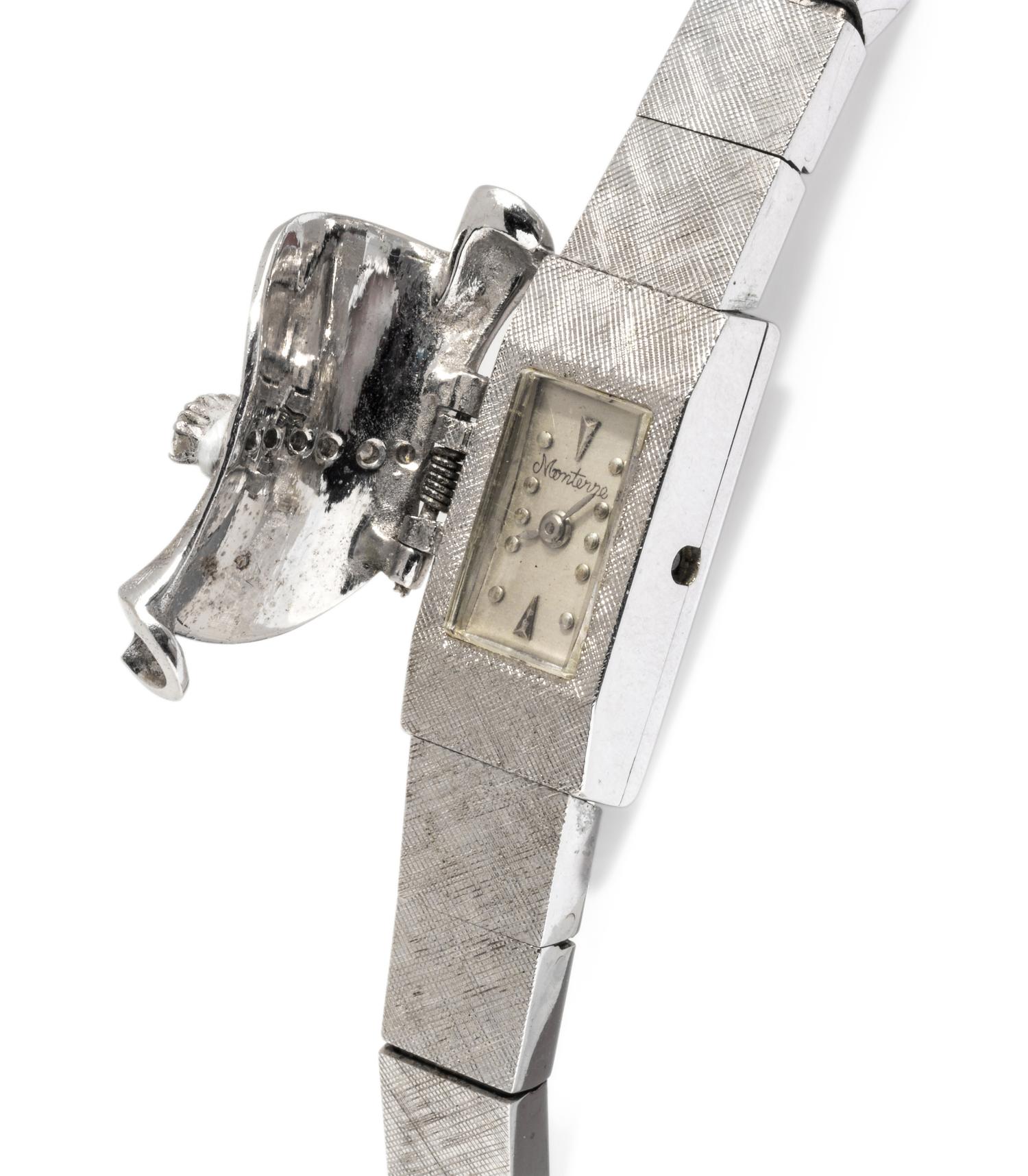 14K WHITE GOLD AND DIAMOND SURPRISE WRISTWATCH