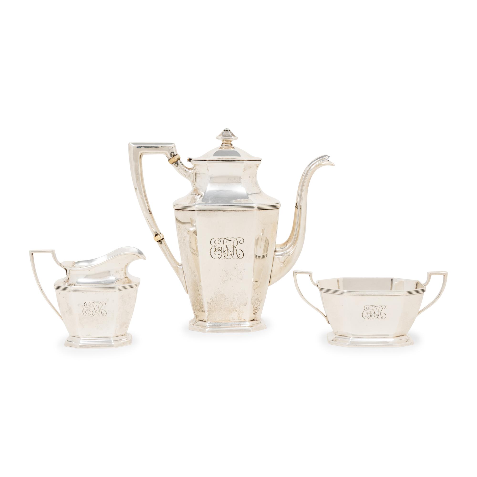 An American Silver Three-Piece Coffee Service