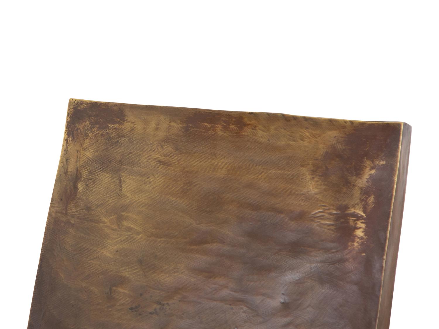 A Pair of Bronze Side Chairs After a Design by Frank Gehry
