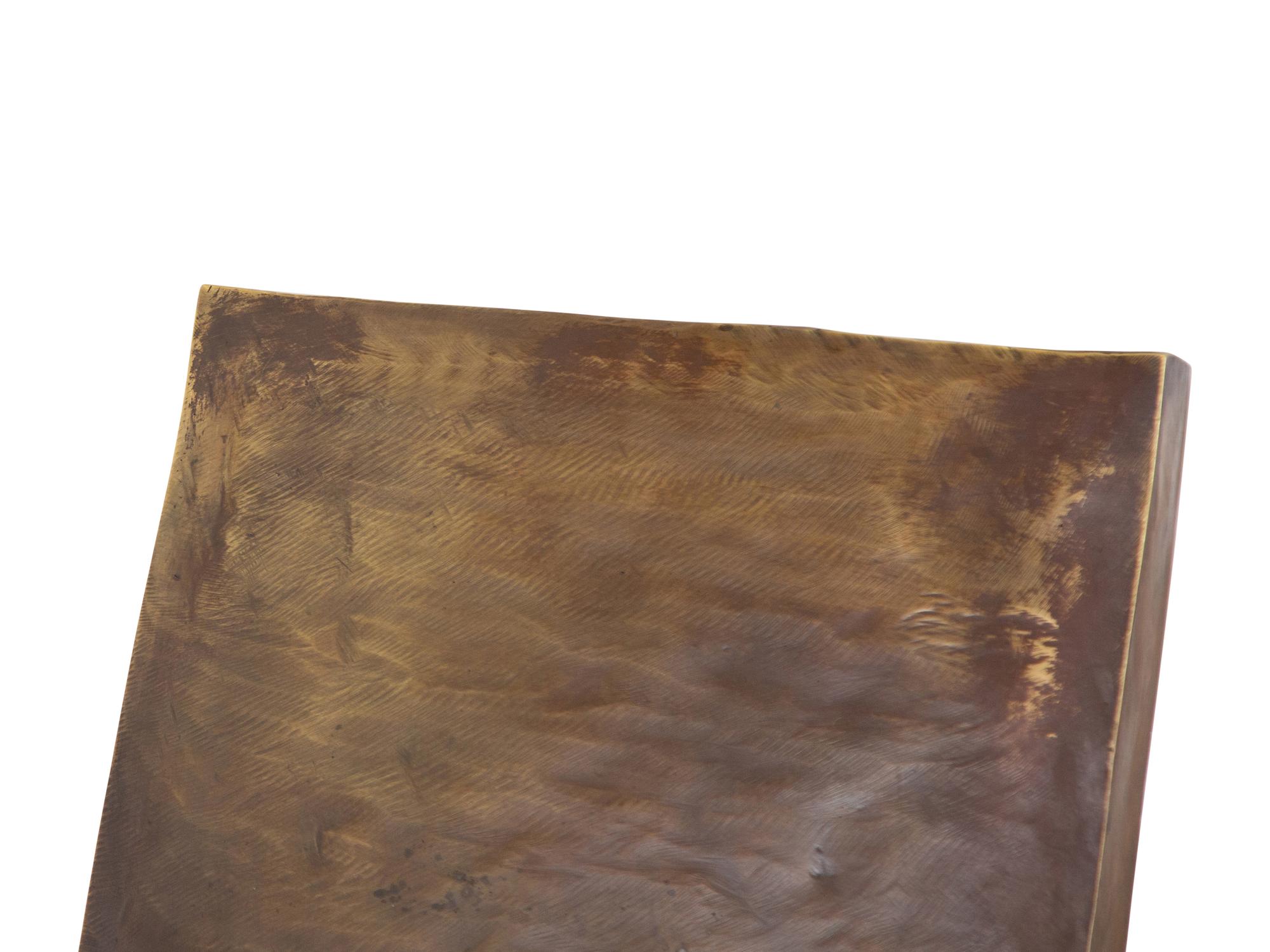 A Pair of Bronze Side Chairs After a Design by Frank Gehry