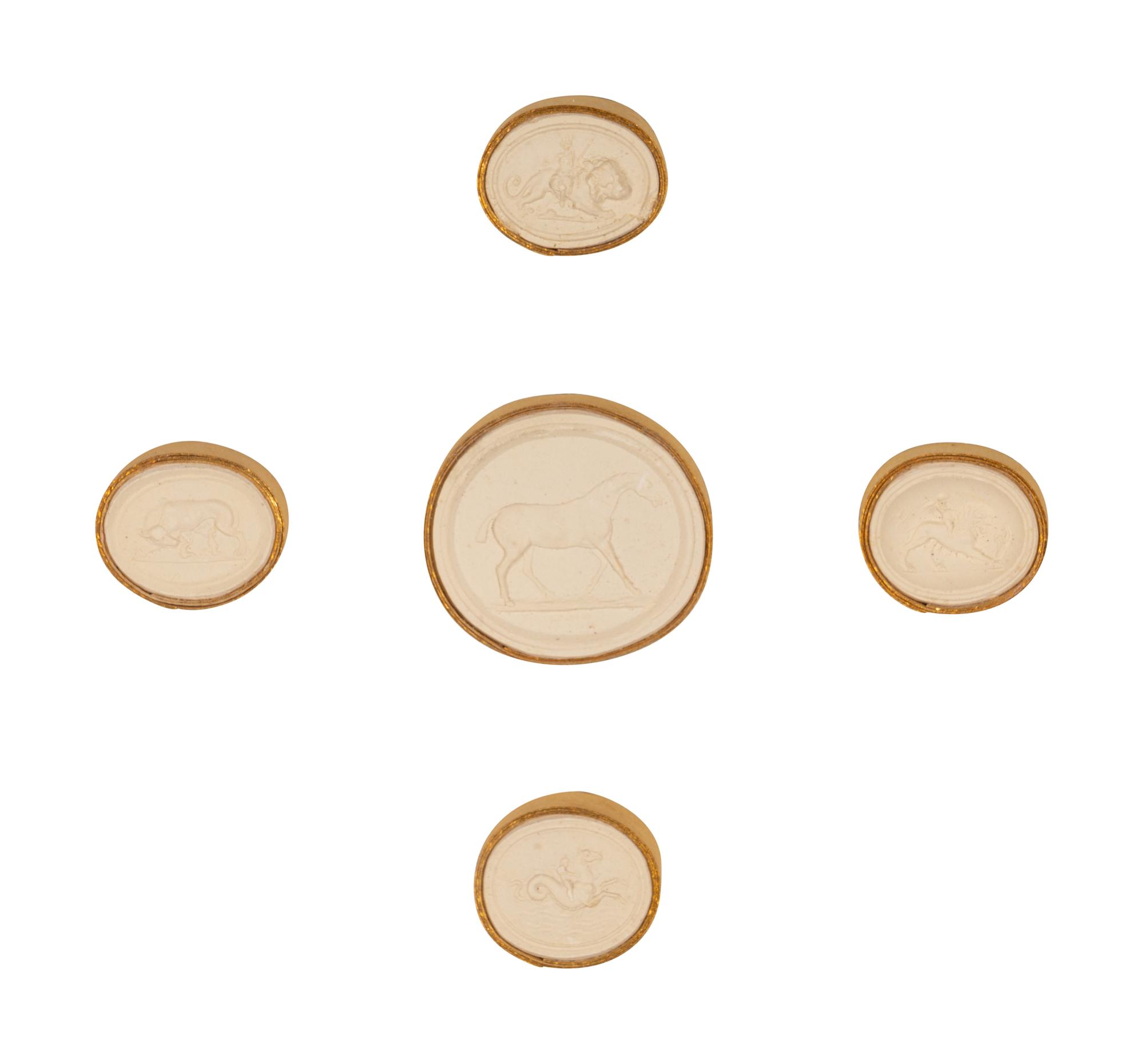 Twelve Framed Groups of Grand Tour Plaster Intaglios