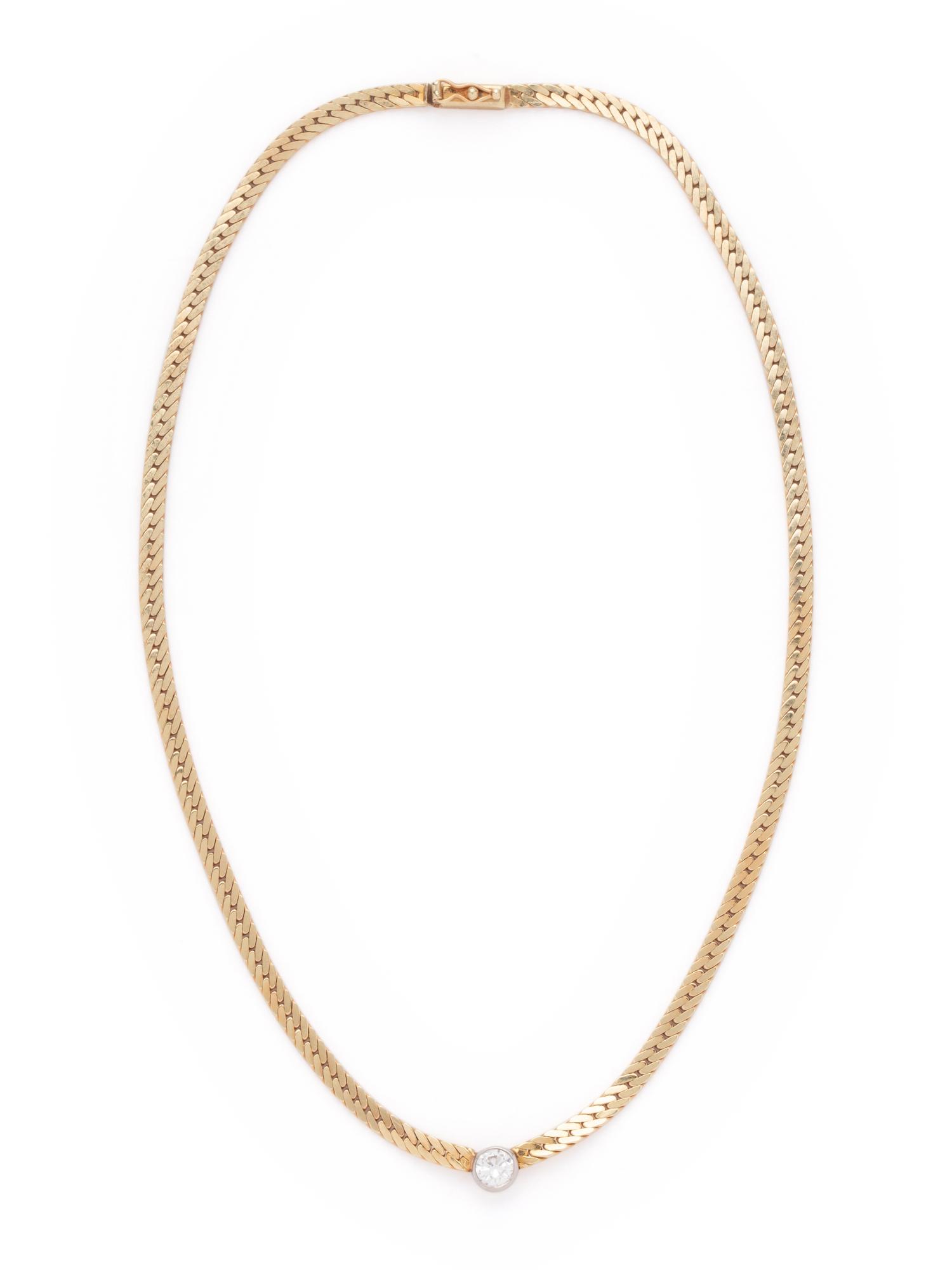 YELLOW GOLD AND DIAMOND NECKLACE