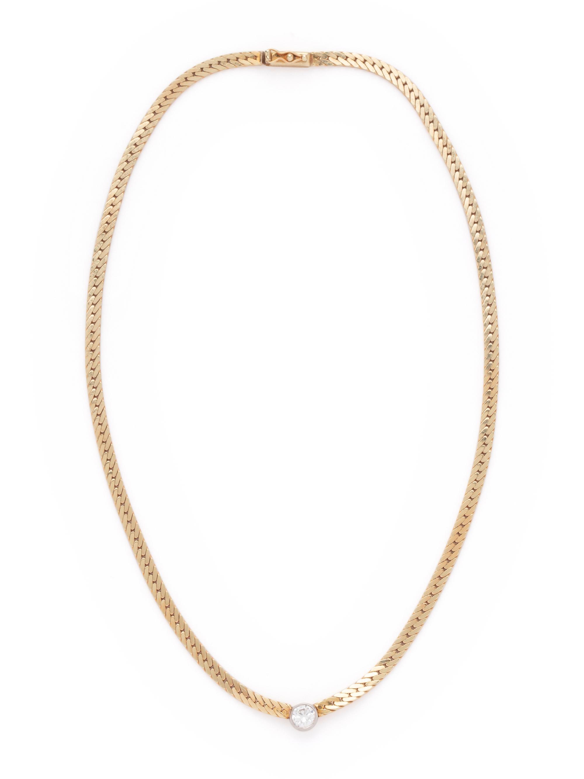 YELLOW GOLD AND DIAMOND NECKLACE