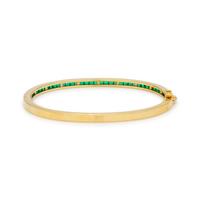 SCHLUGER, DIAMOND, SAPPHIRE AND EMERALD BANGLE BRACELET SET