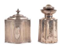 Two Continental Silver Tea Caddies