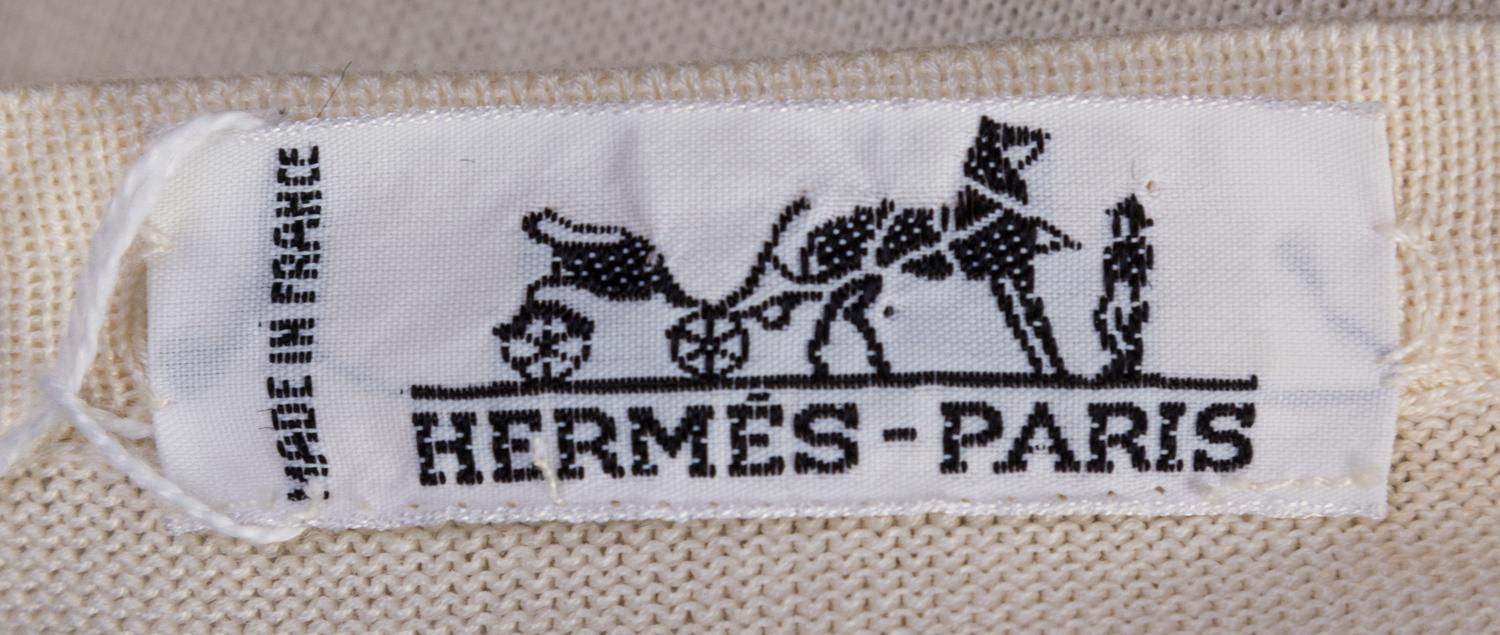 An Hermes Cream Cardigan Sweater, Size 40.