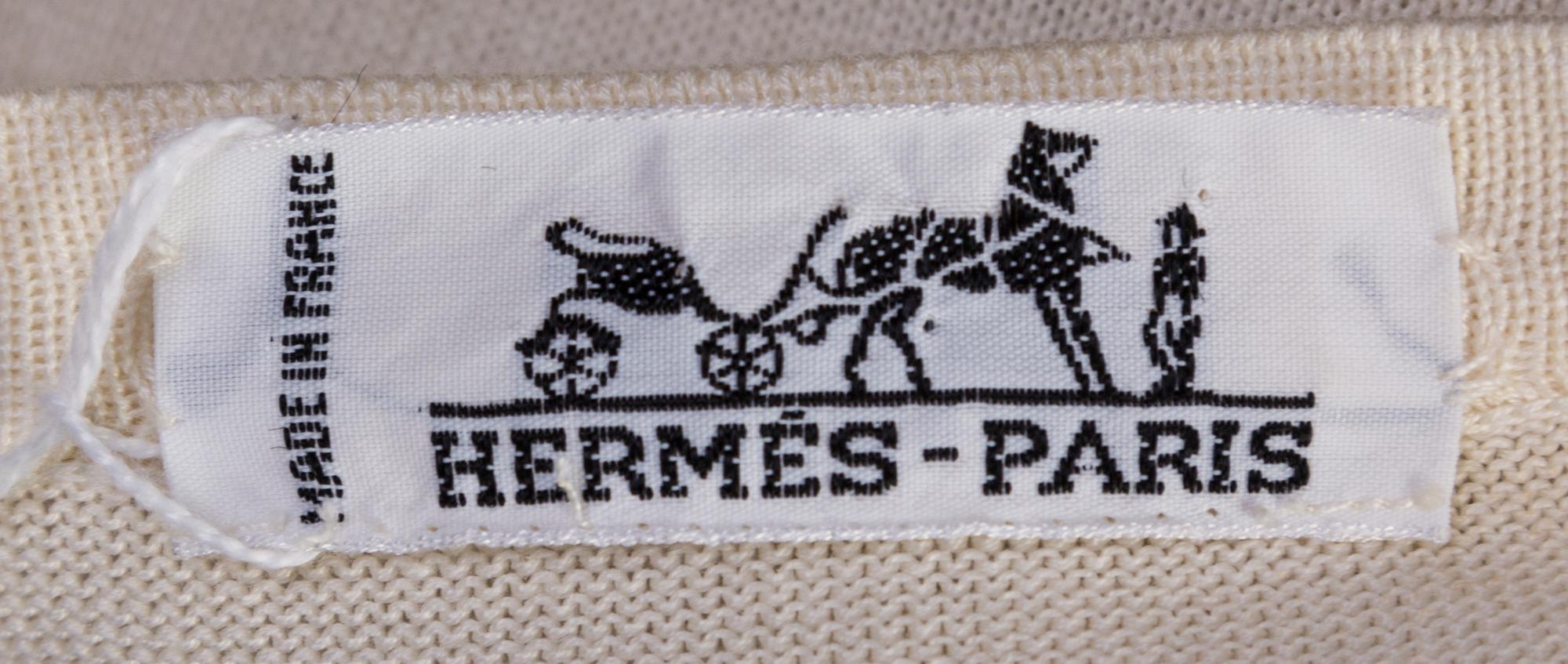 An Hermes Cream Cardigan Sweater, Size 40.
