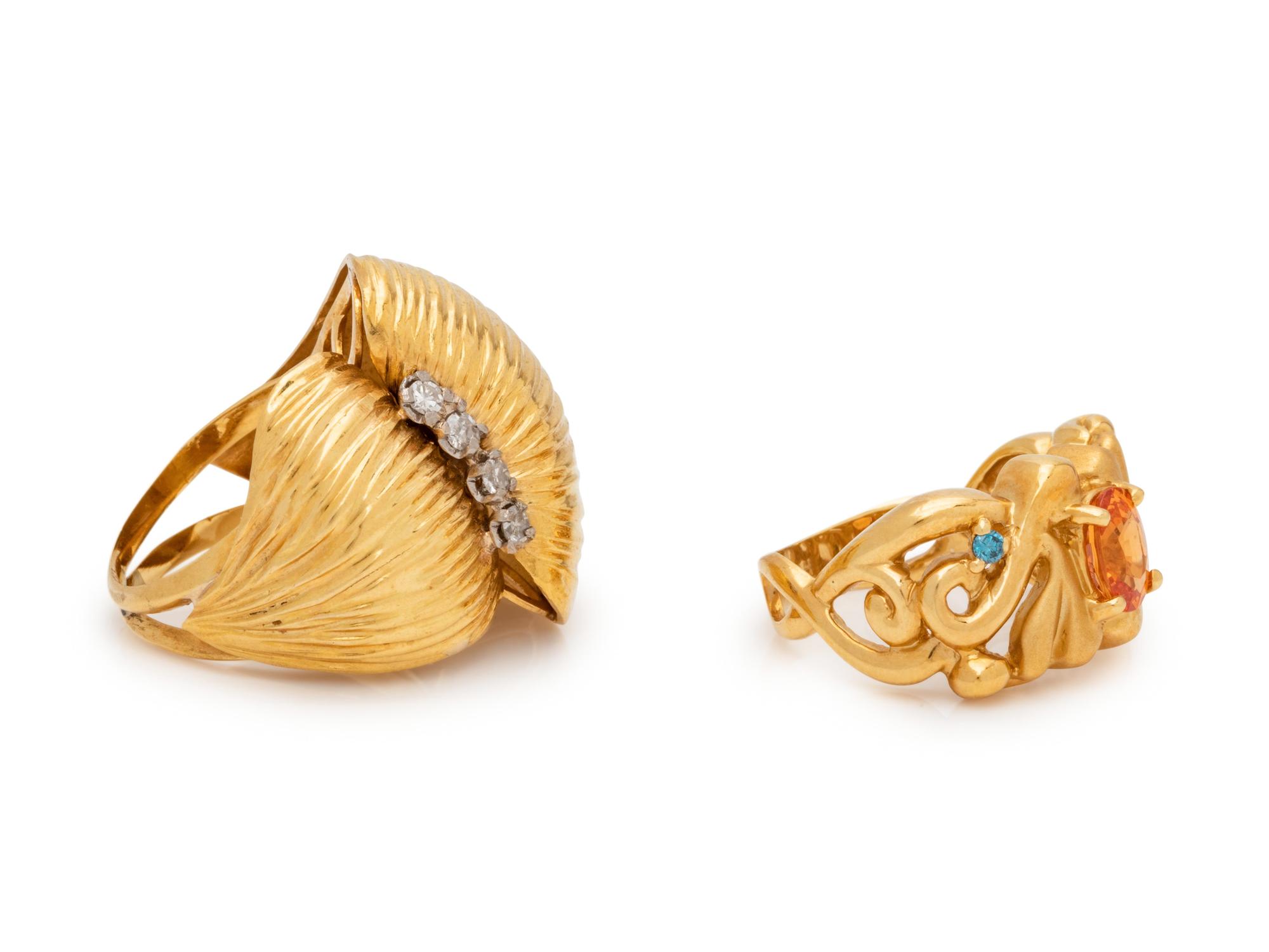 A Collection of 18 Karat Yellow Gold Rings,