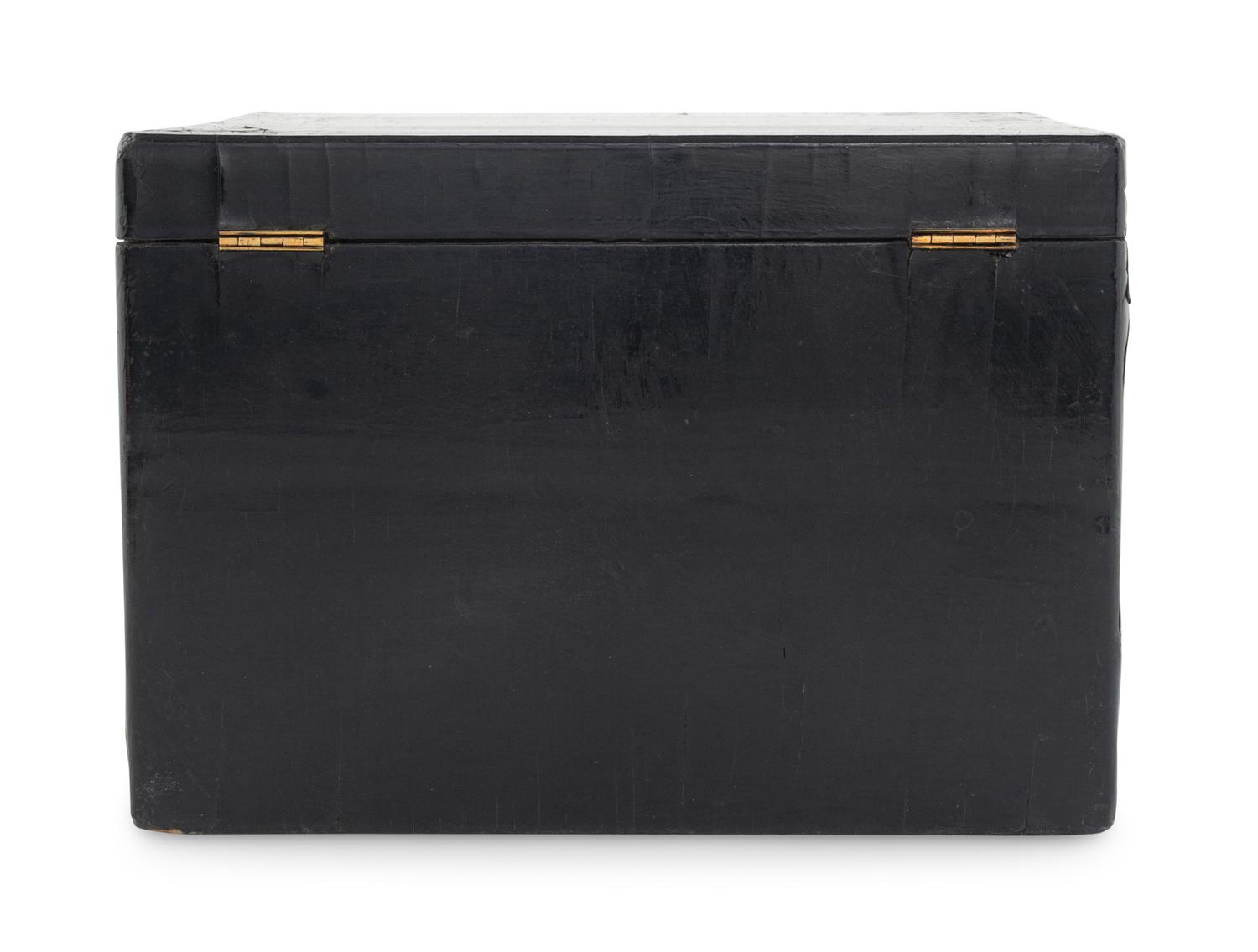 A Japanese Export Lacquer Humidor or Tea Caddy
