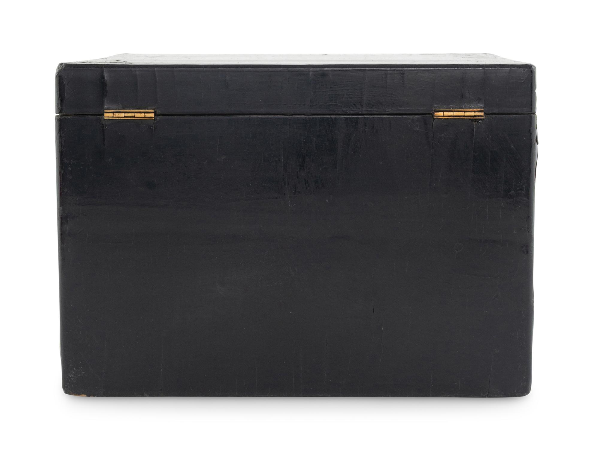 A Japanese Export Lacquer Humidor or Tea Caddy
