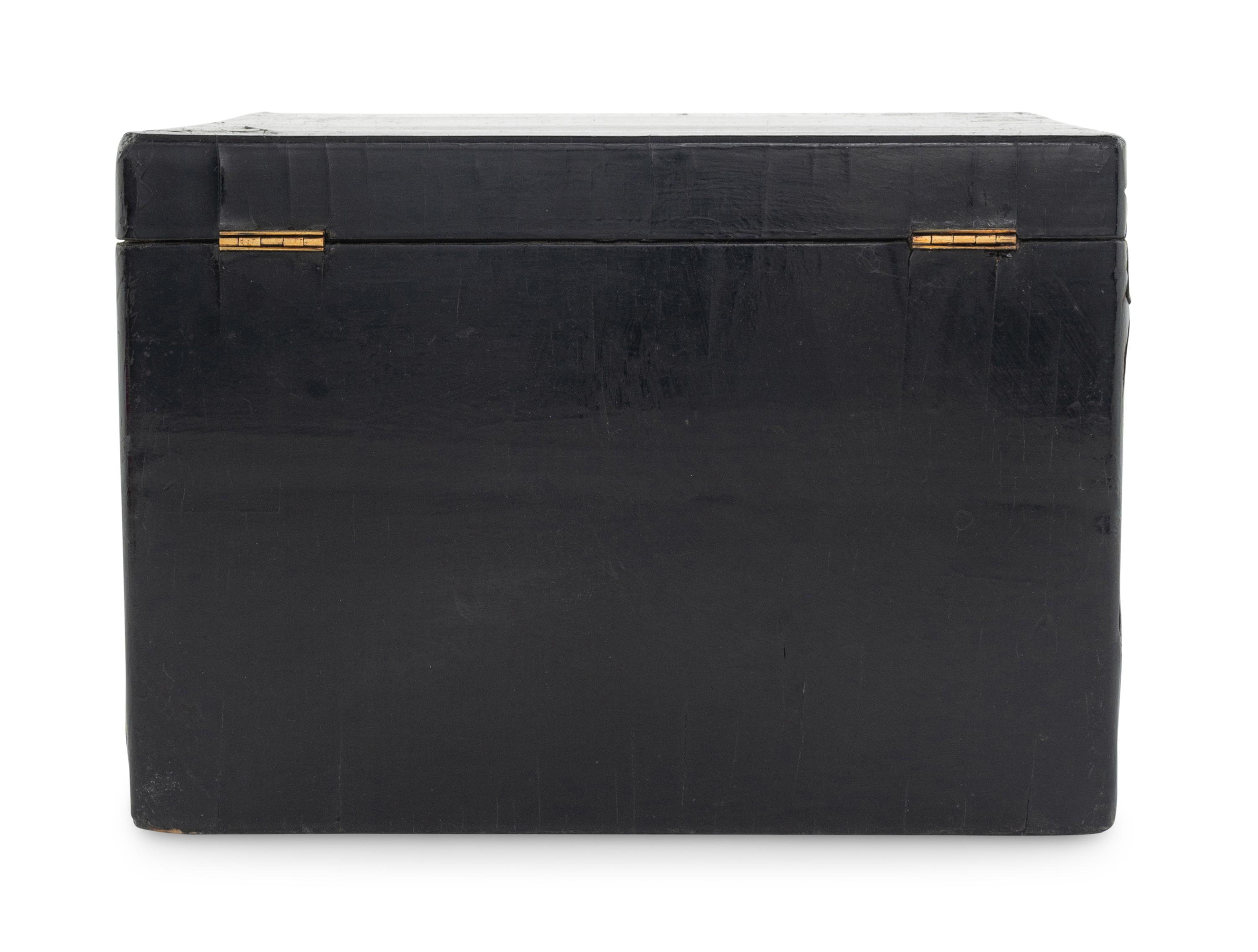 A Japanese Export Lacquer Humidor or Tea Caddy