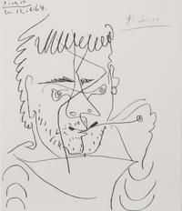 Pablo Picasso, (Spanish, 1881-1973), Homage To H.D. Kahnweiler (The Smoker), 1964