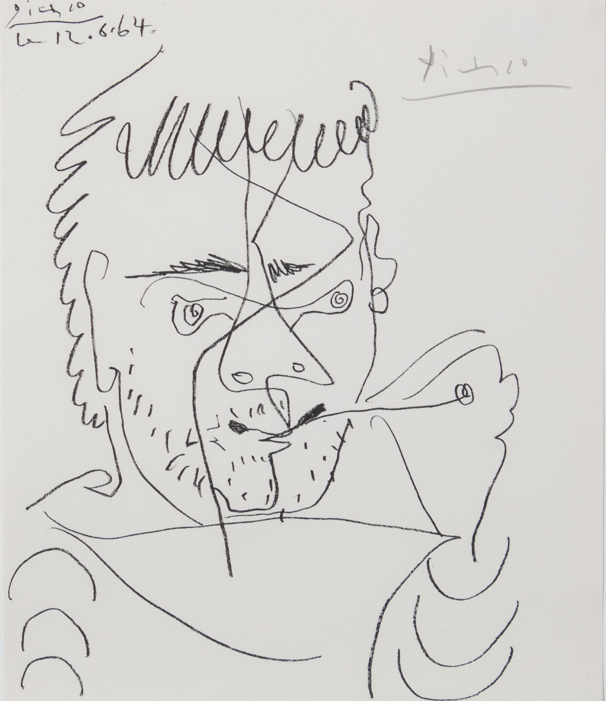 Pablo Picasso, (Spanish, 1881-1973), Homage To H.D. Kahnweiler (The Smoker), 1964
