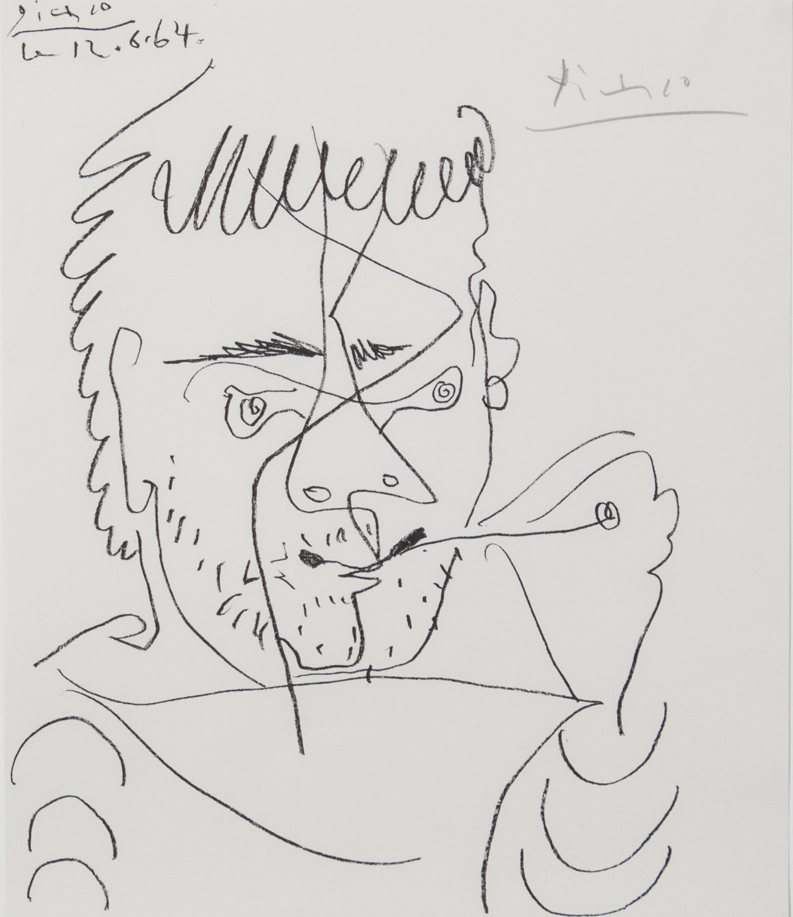 Pablo Picasso, (Spanish, 1881-1973), Homage To H.D. Kahnweiler (The Smoker), 1964