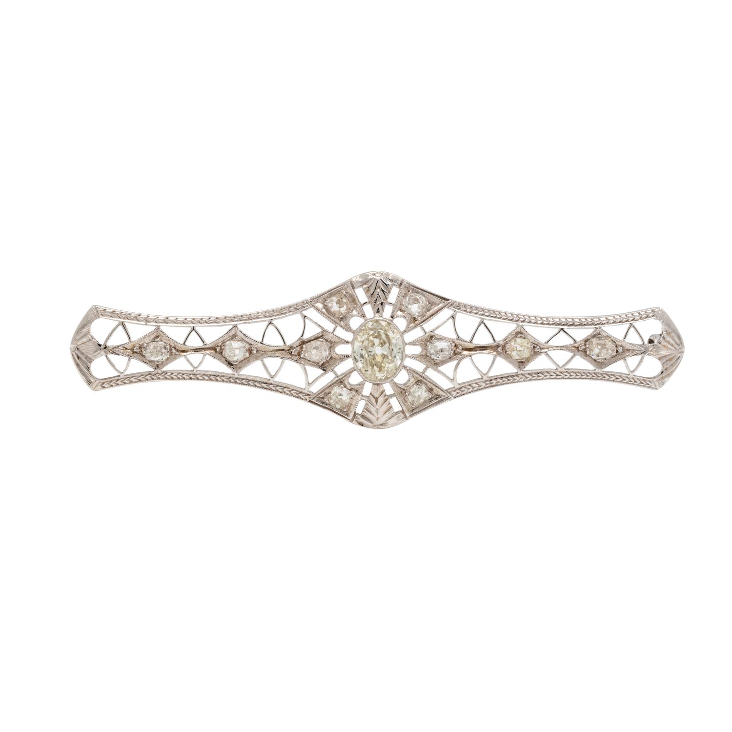 DIAMOND BAR BROOCH