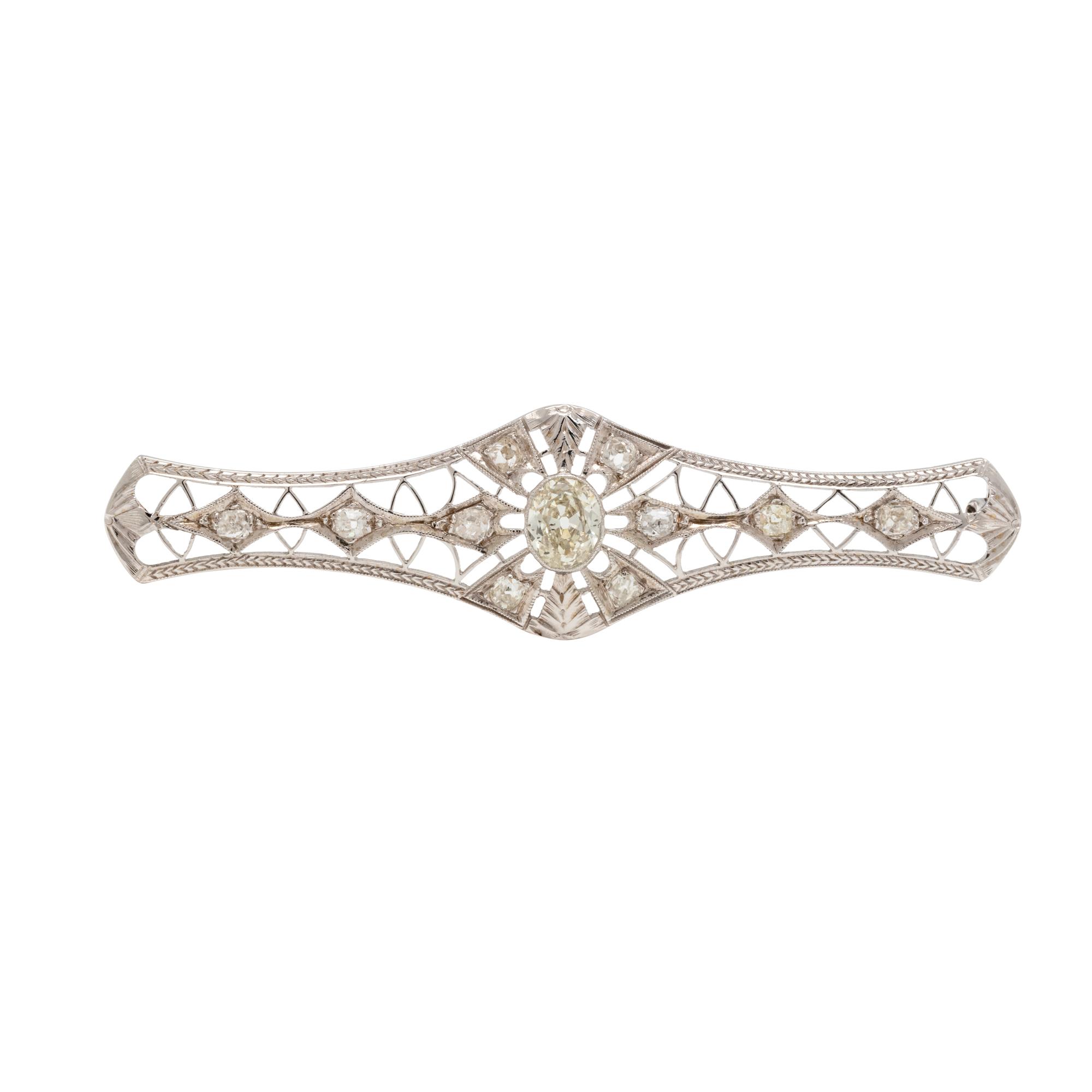 DIAMOND BAR BROOCH