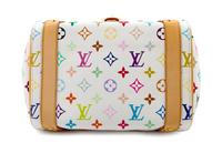 A Louis Vuitton White Multicolor Priscilla Handbag, 8" H x 9.5" W x 7" D; Handle drop: 4".
