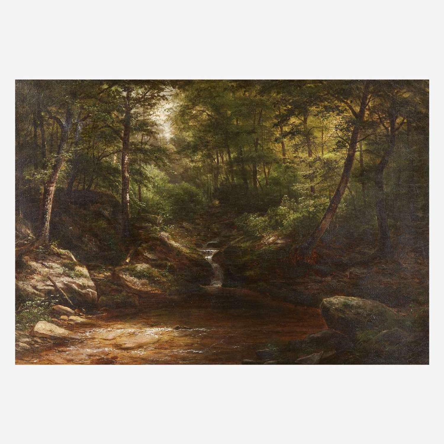 George Hetzel (American, 1826–1899) Waterfall in the Forest