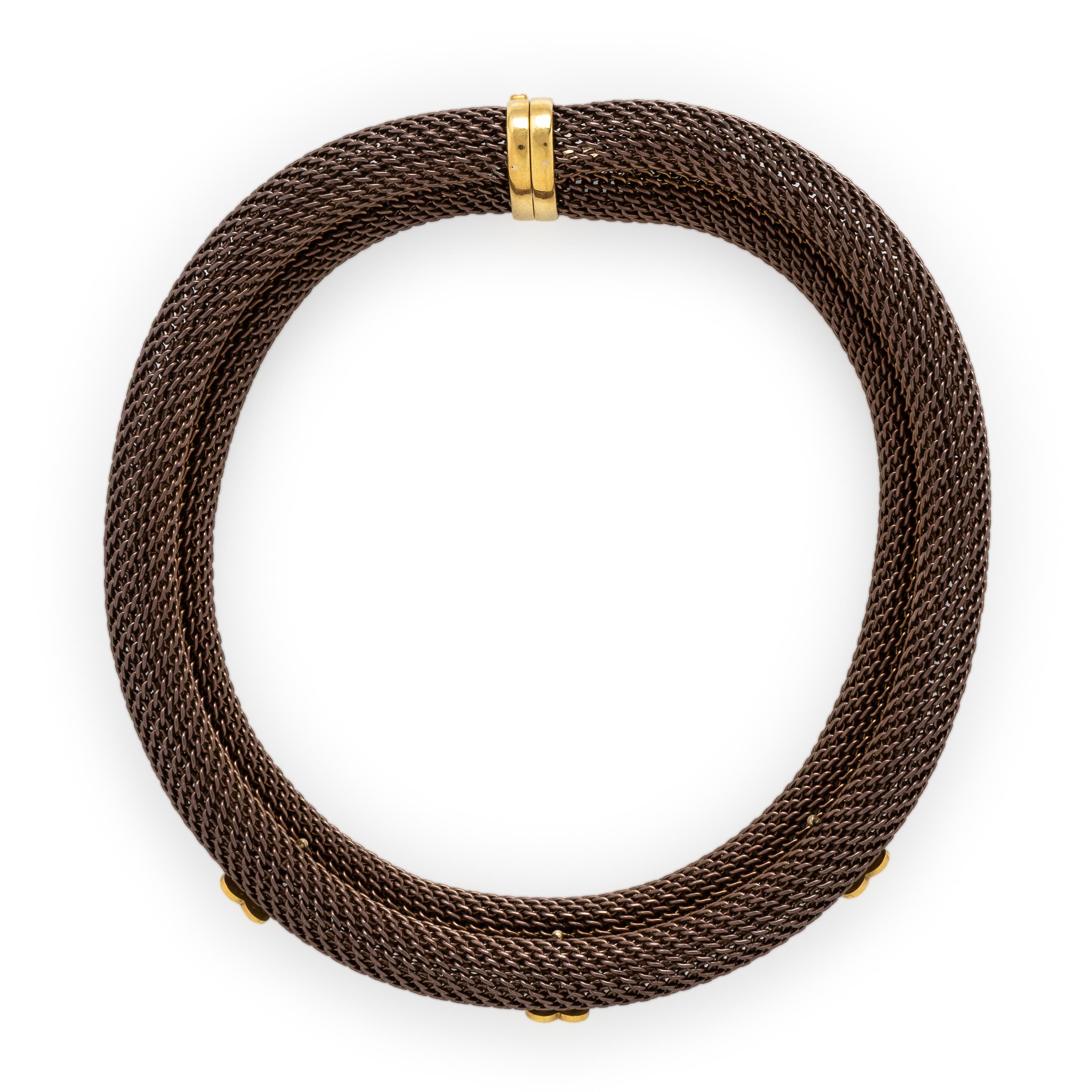 Sabbadini, Steel, Yellow Gold, and Diamond Necklace