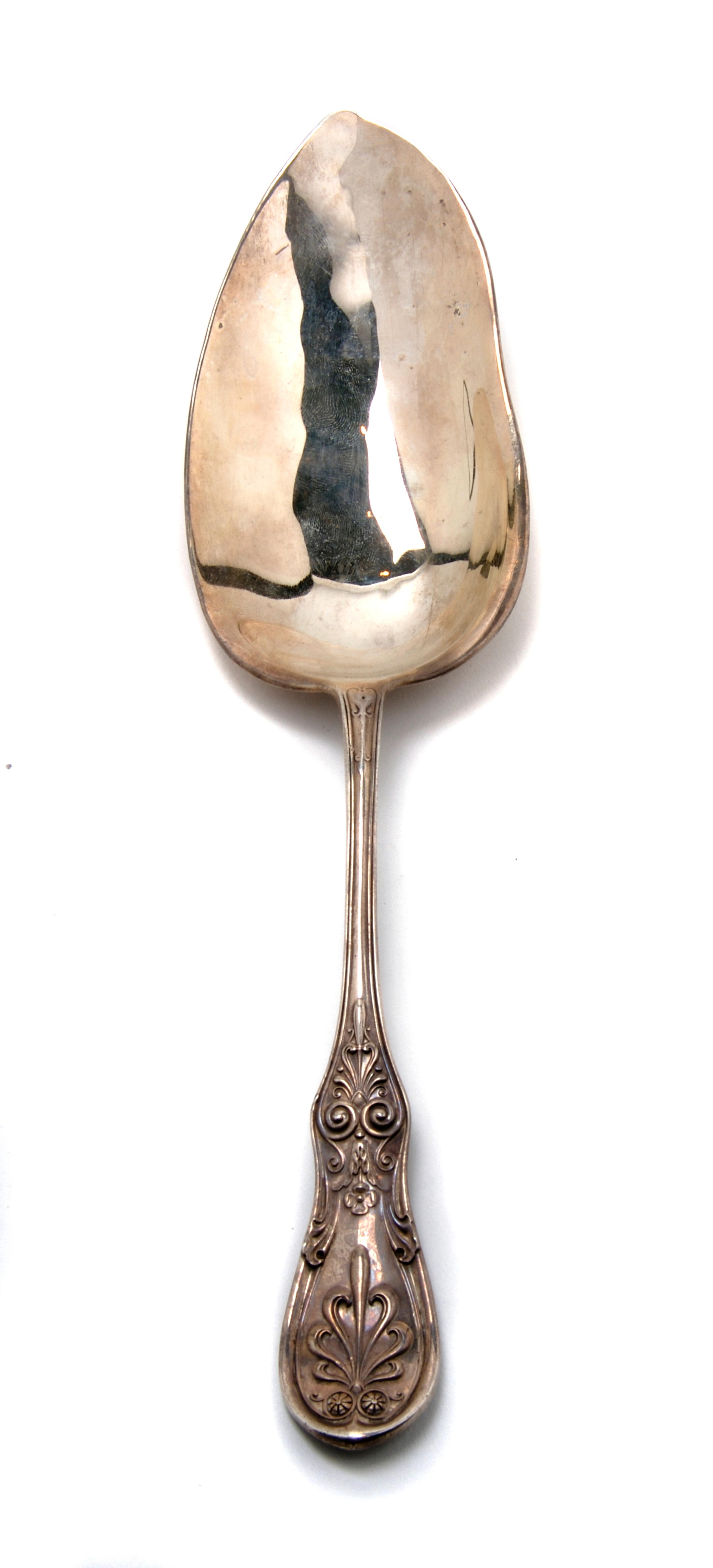 An American Sterling Silver Serving Spoon, Tiffany & Co., Length 10 3/4 inches.