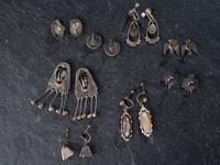 Navajo and Mixtec Clip and Screwback Earrings