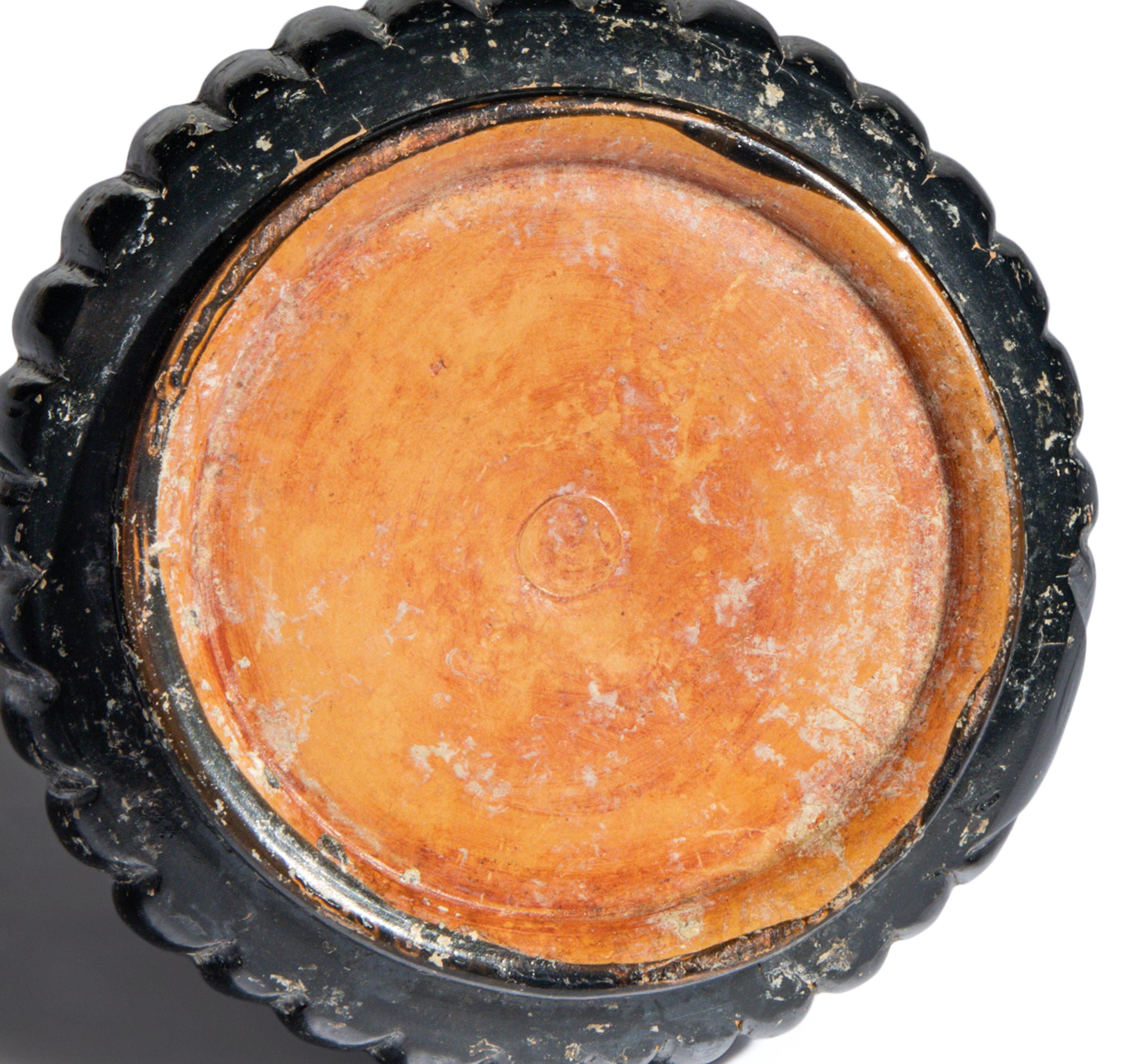 An Apulian Black-Glazed Epichysis