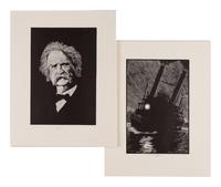 [MOSER, Barry, illustrator]. CLEMENS, Samuel Langhorne (1835-1910). Adventures of Huckleberry Finn. West Hatfield, MA: Pennyroyal Press, 1985.