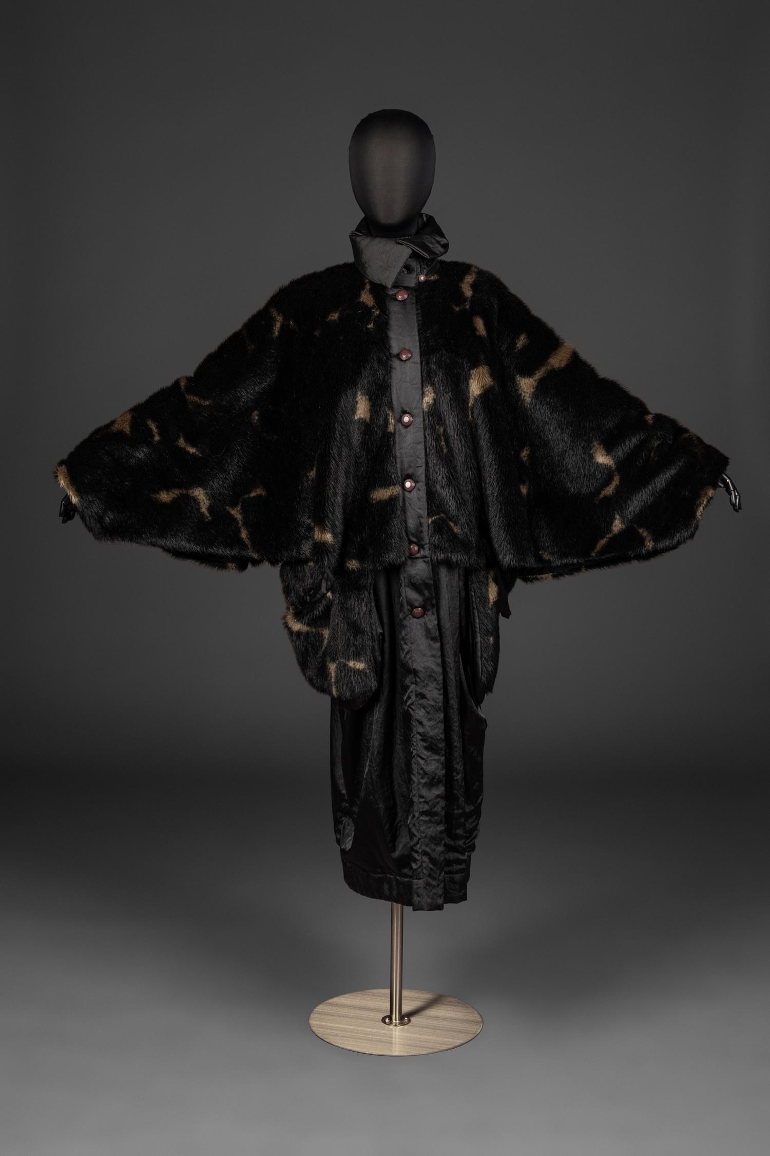 Issey Miyake Faux Fur Padded Coat with Interior Vest, 1980s