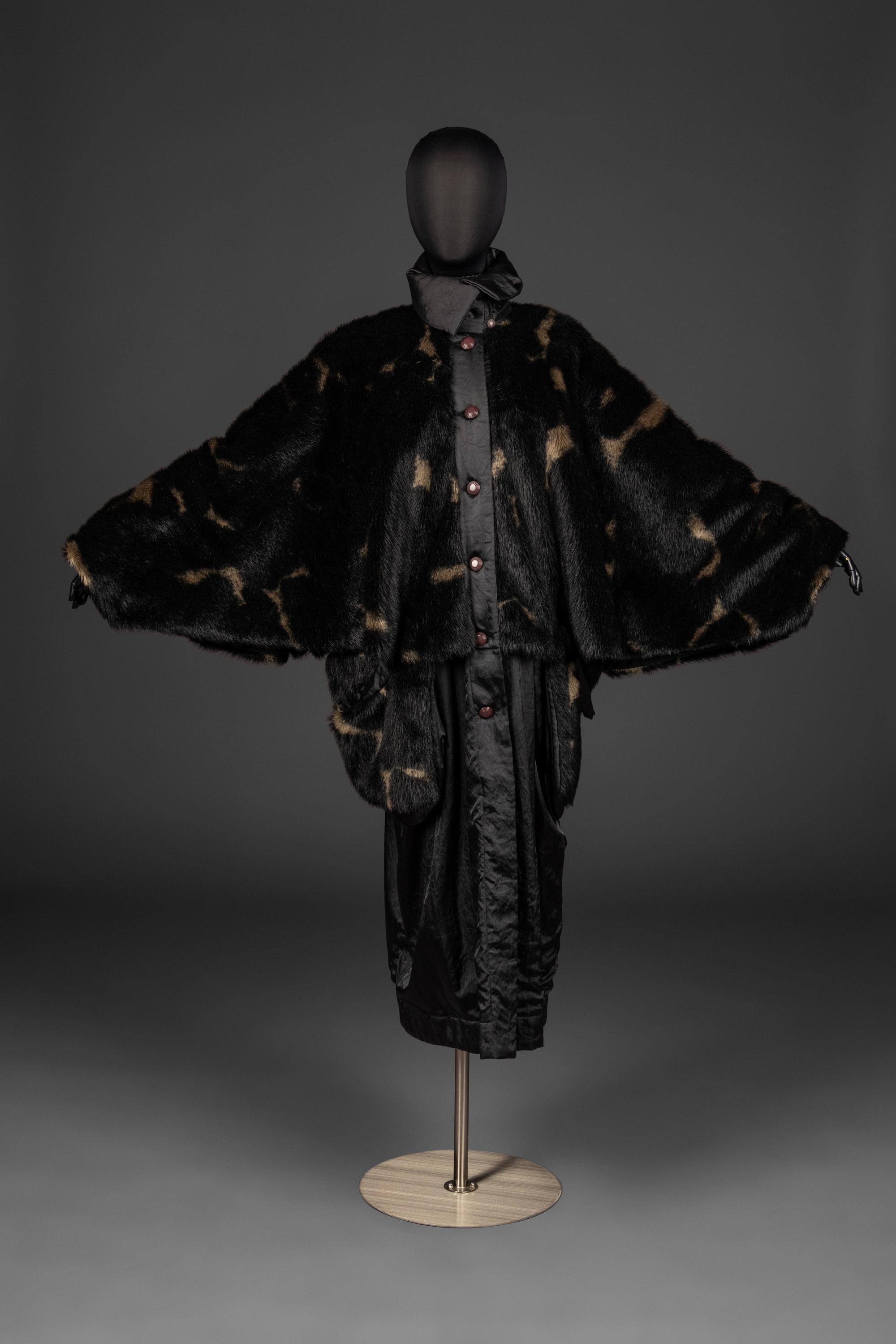 Issey Miyake Faux Fur Padded Coat with Interior Vest, 1980s