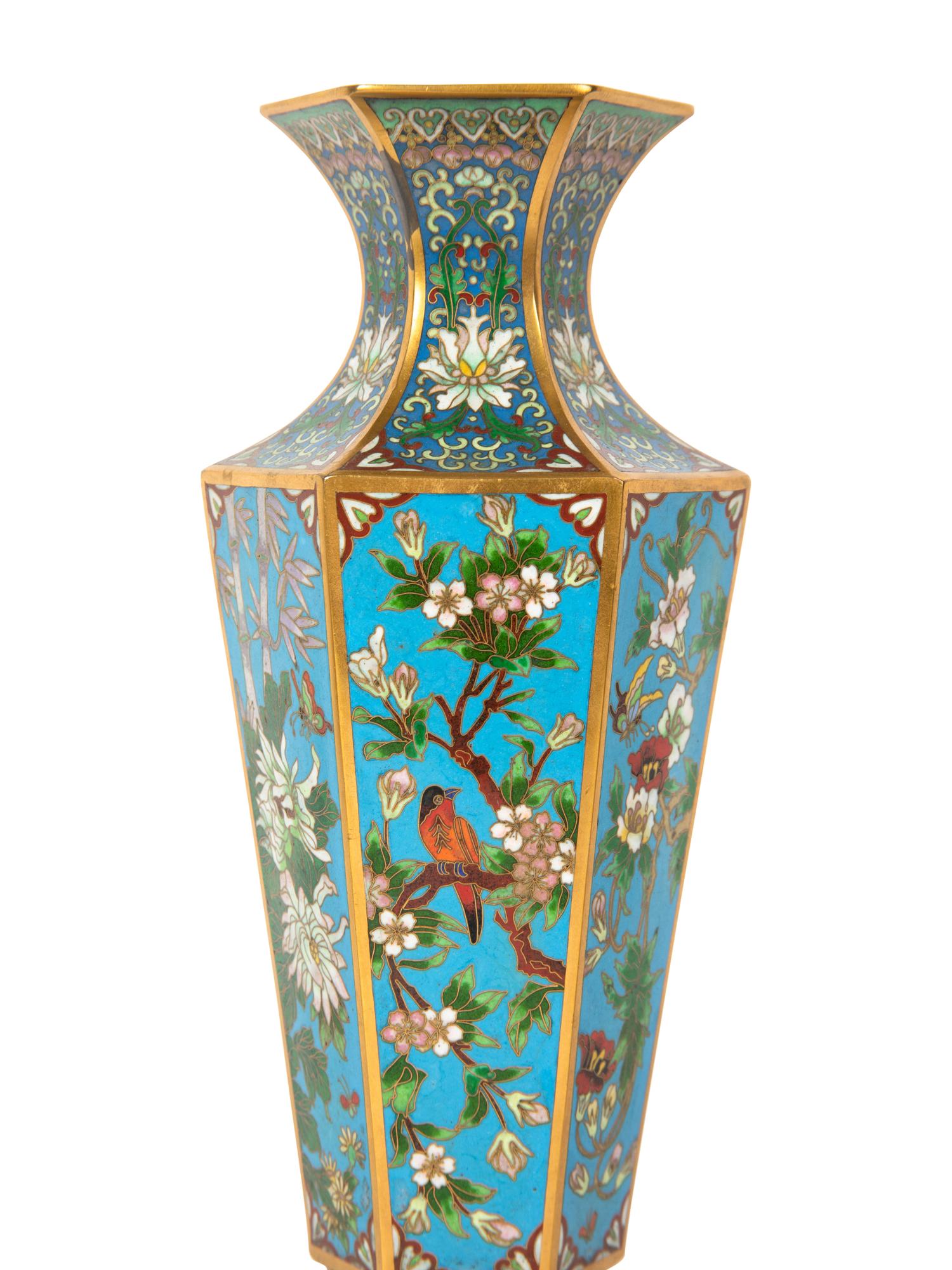 Ten Chinese Cloisonné Enamel Vases