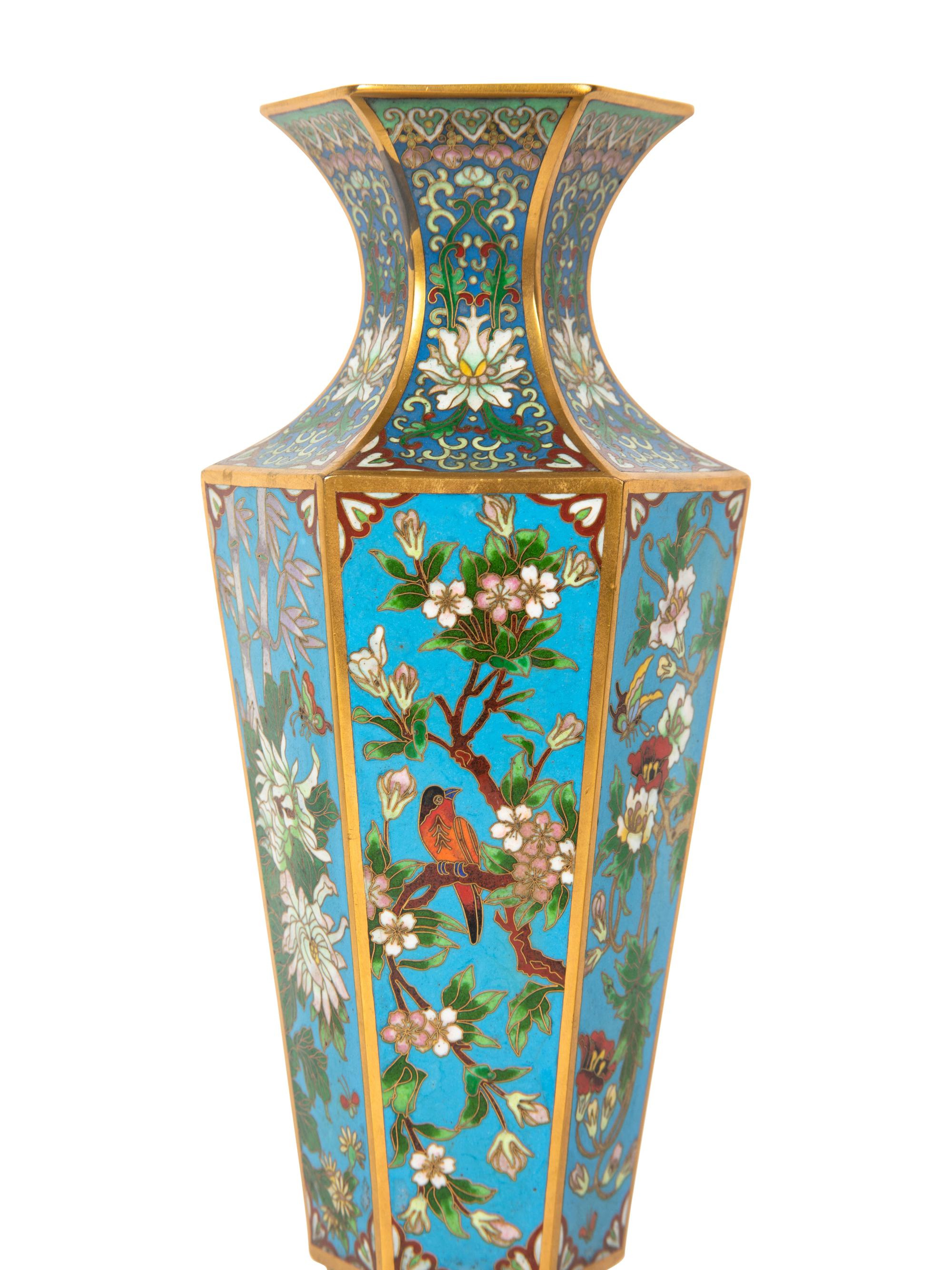Ten Chinese Cloisonné Enamel Vases