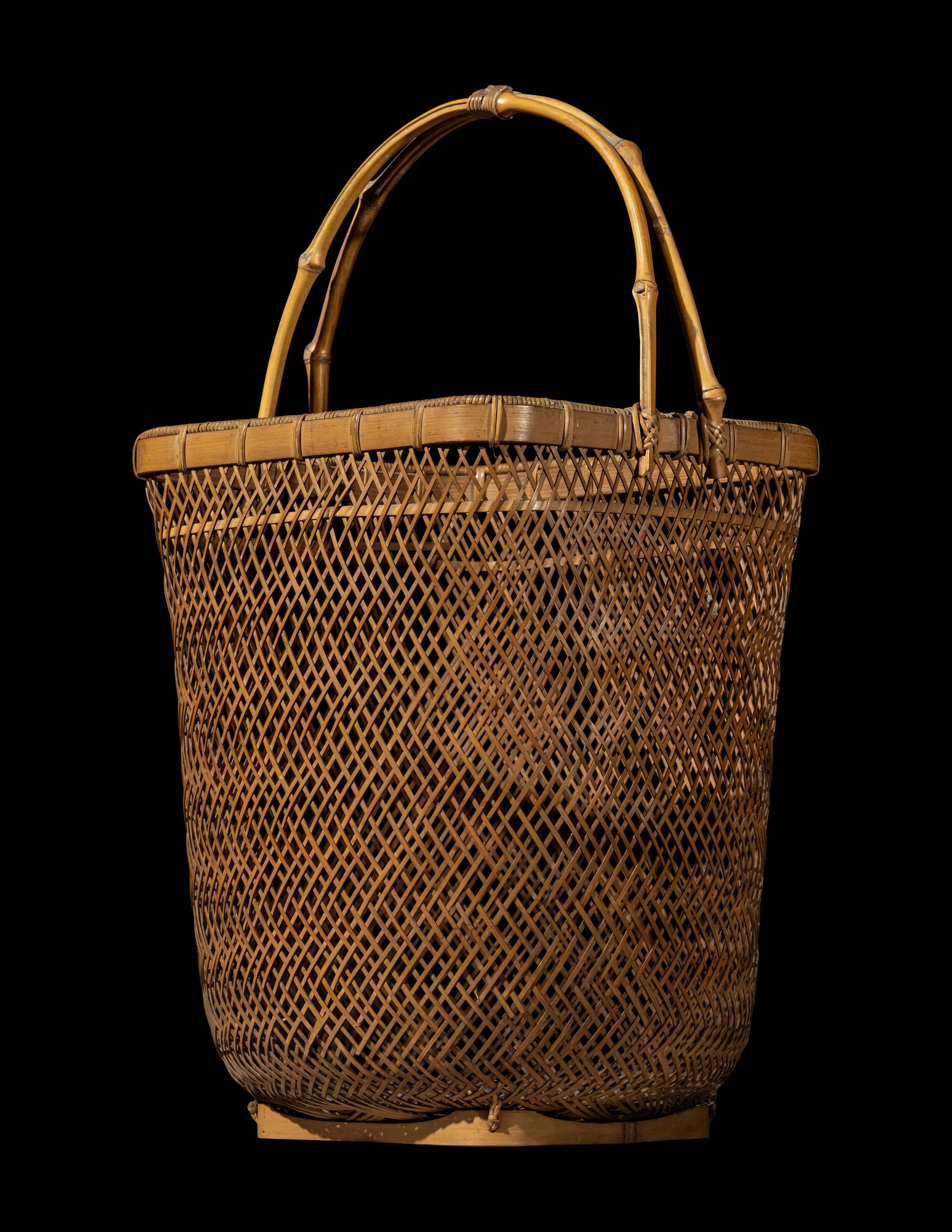 A Japanese Ikebana Bamboo Basket