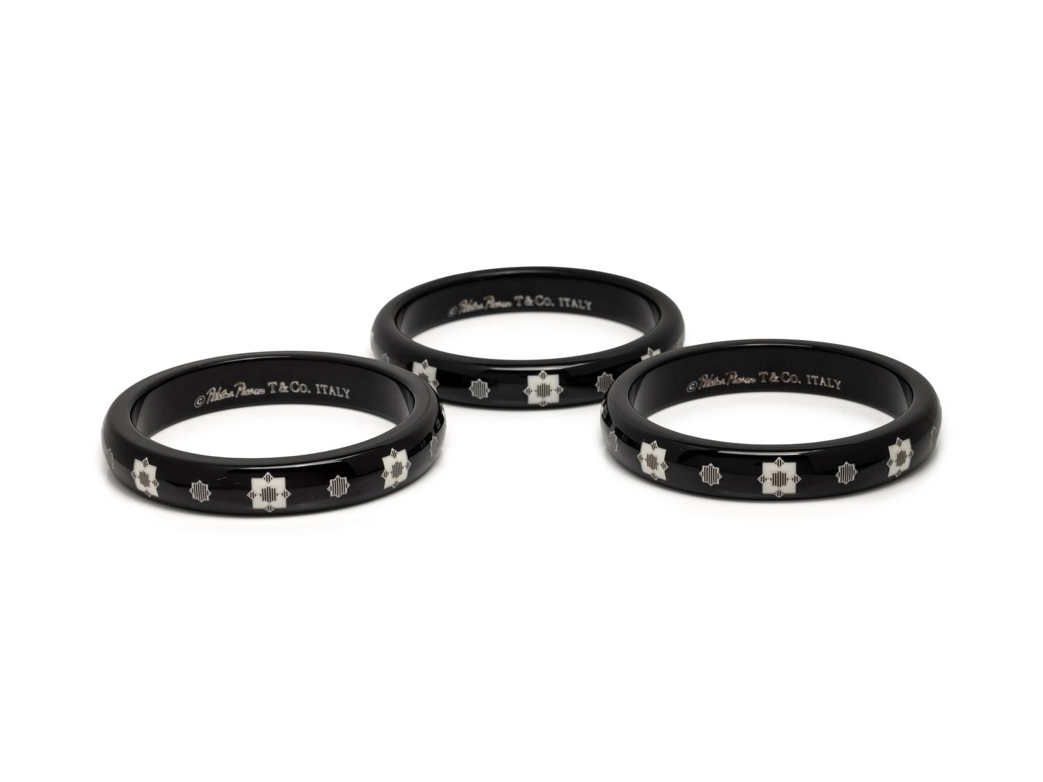 TIFFANY & CO., PALOMA PICASSO RESIN 'ZELLIGE' BANGLE BRACELETS