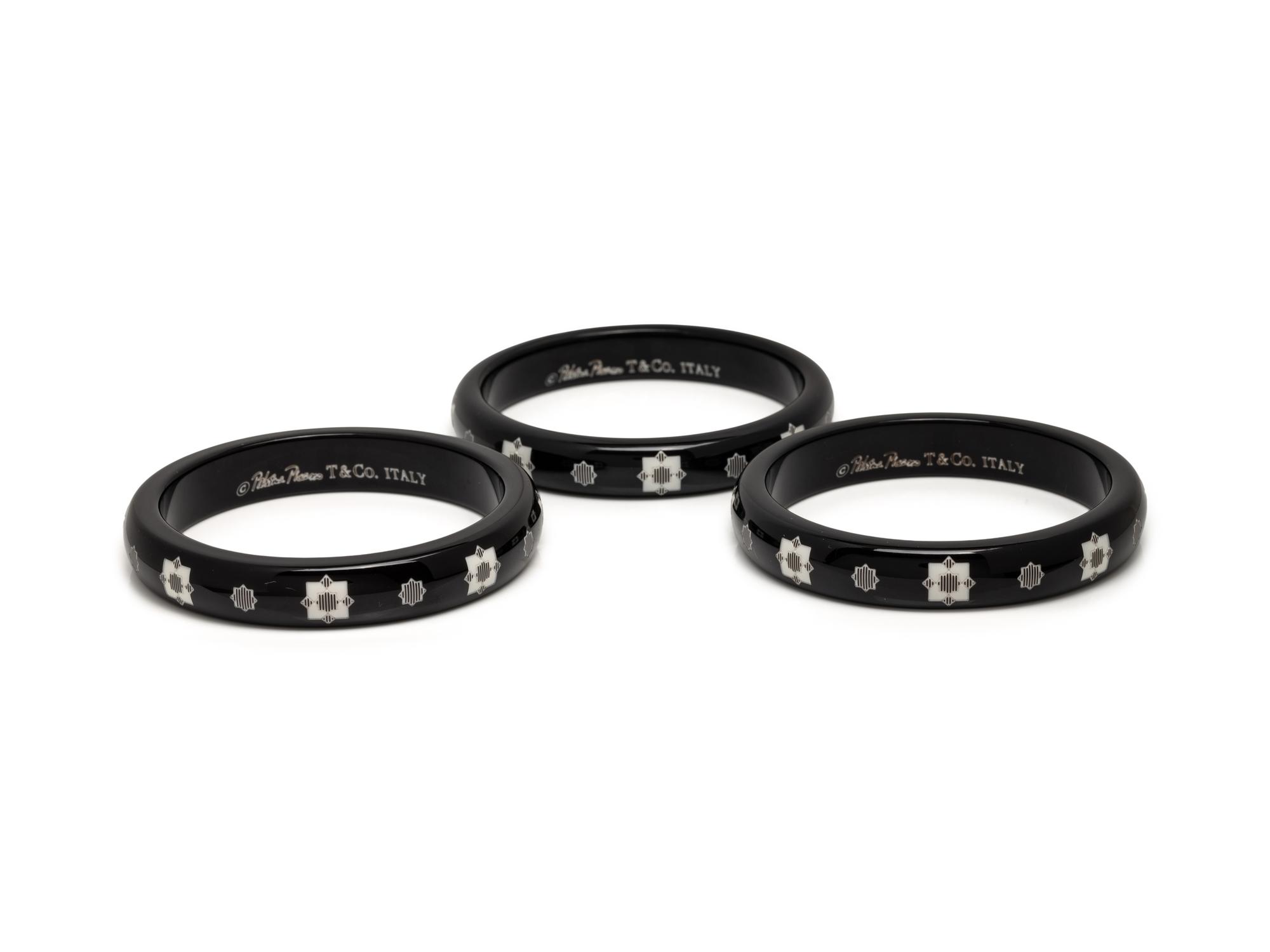 TIFFANY & CO., PALOMA PICASSO RESIN 'ZELLIGE' BANGLE BRACELETS