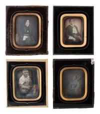 [EARLY PHOTOGRAPHY]. 17 likely European daguerreotypes of women housed in passe partout mounts.