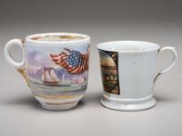 Two Painted Porcelain Shaving Mugs
