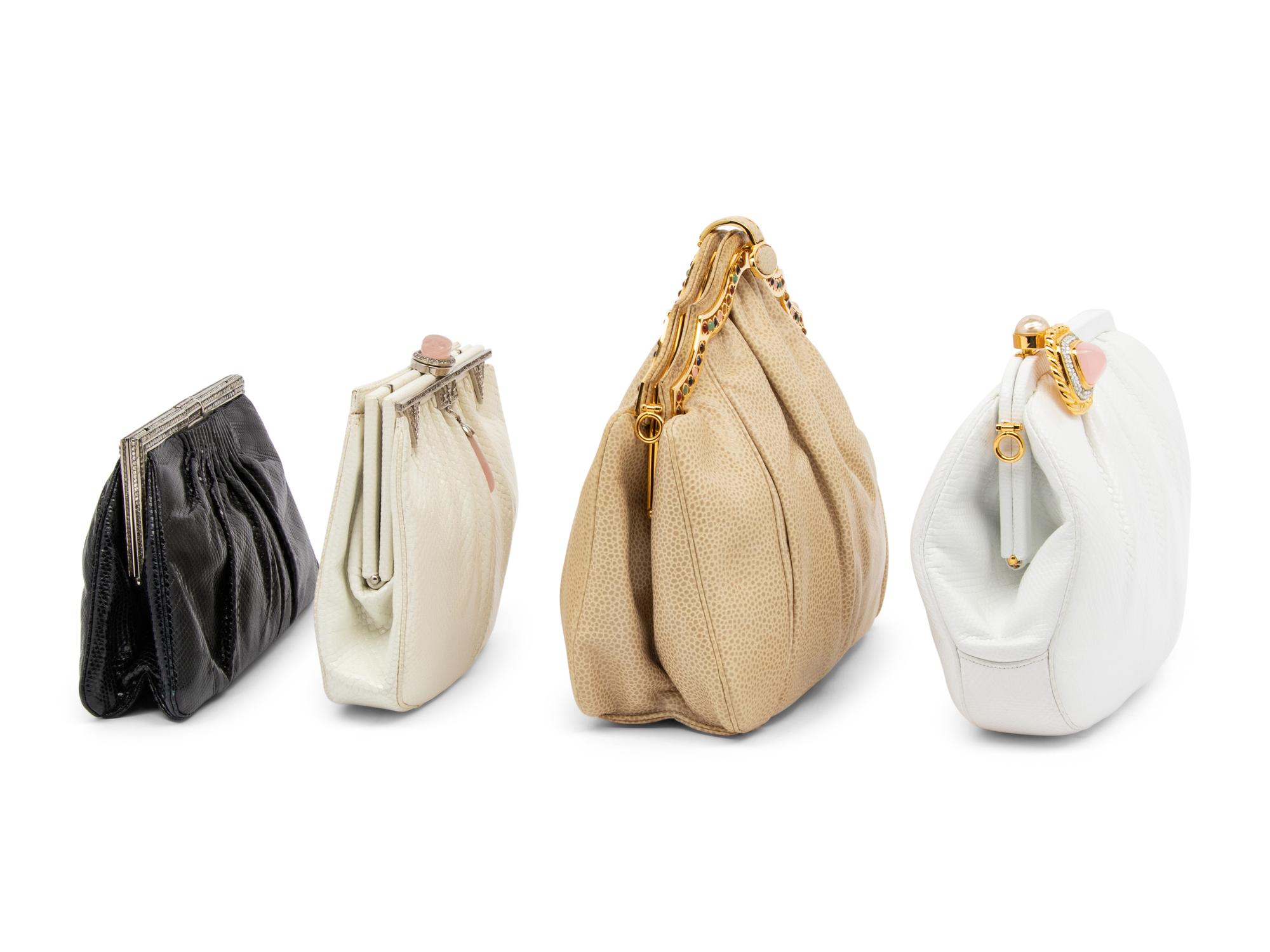 Four Exotic Skin Judith Leiber Bags, 1980-90s