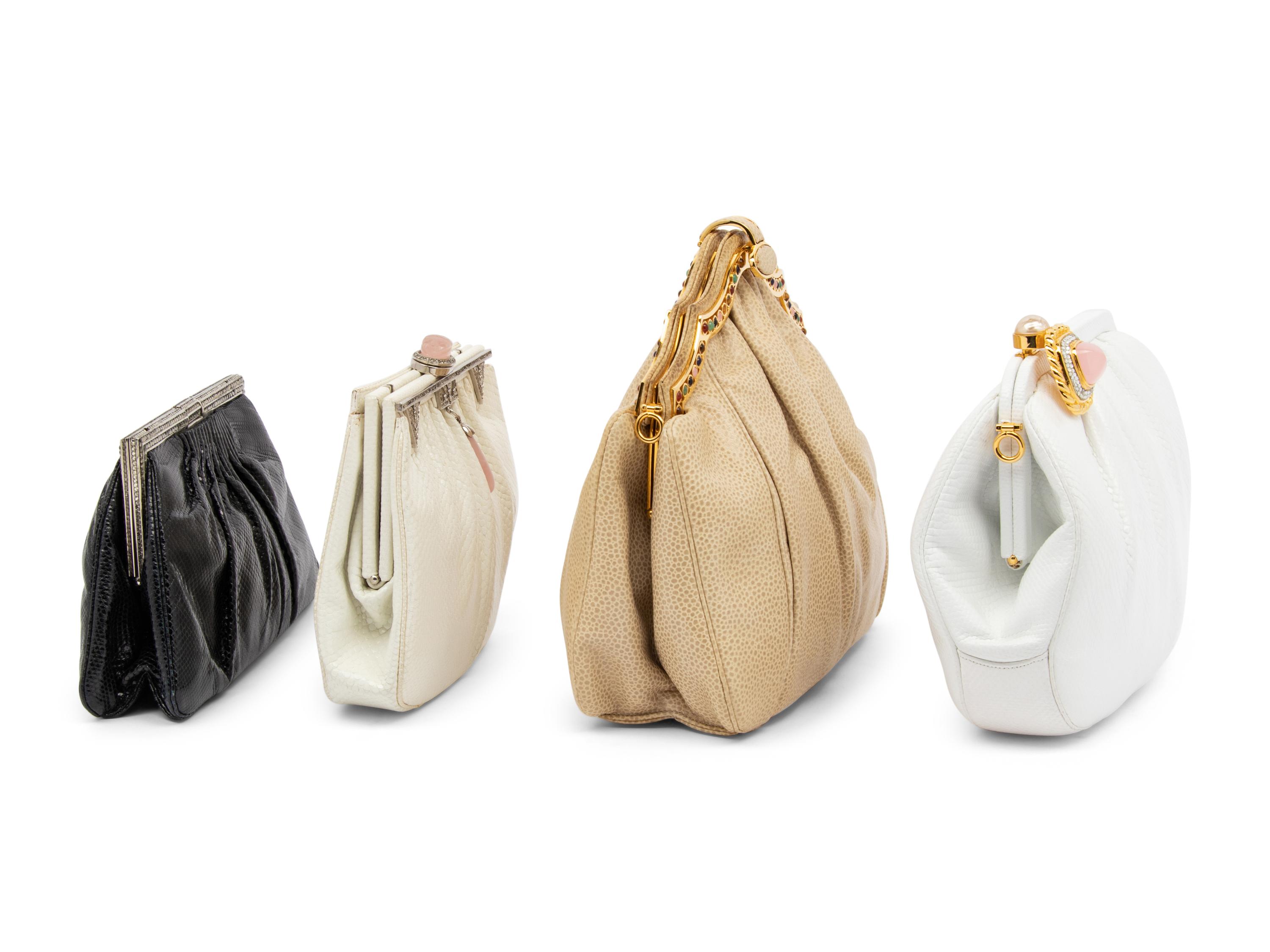 Four Exotic Skin Judith Leiber Bags, 1980-90s