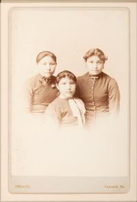 CHOATE, John N. (1848-1902), photographer. 3 cabinet cards featuring female students at Carlisle Indian School. Carlisle, PA, ca 1880s.