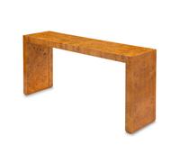 A Burl Walnut-Veneered Waterfall Console Table